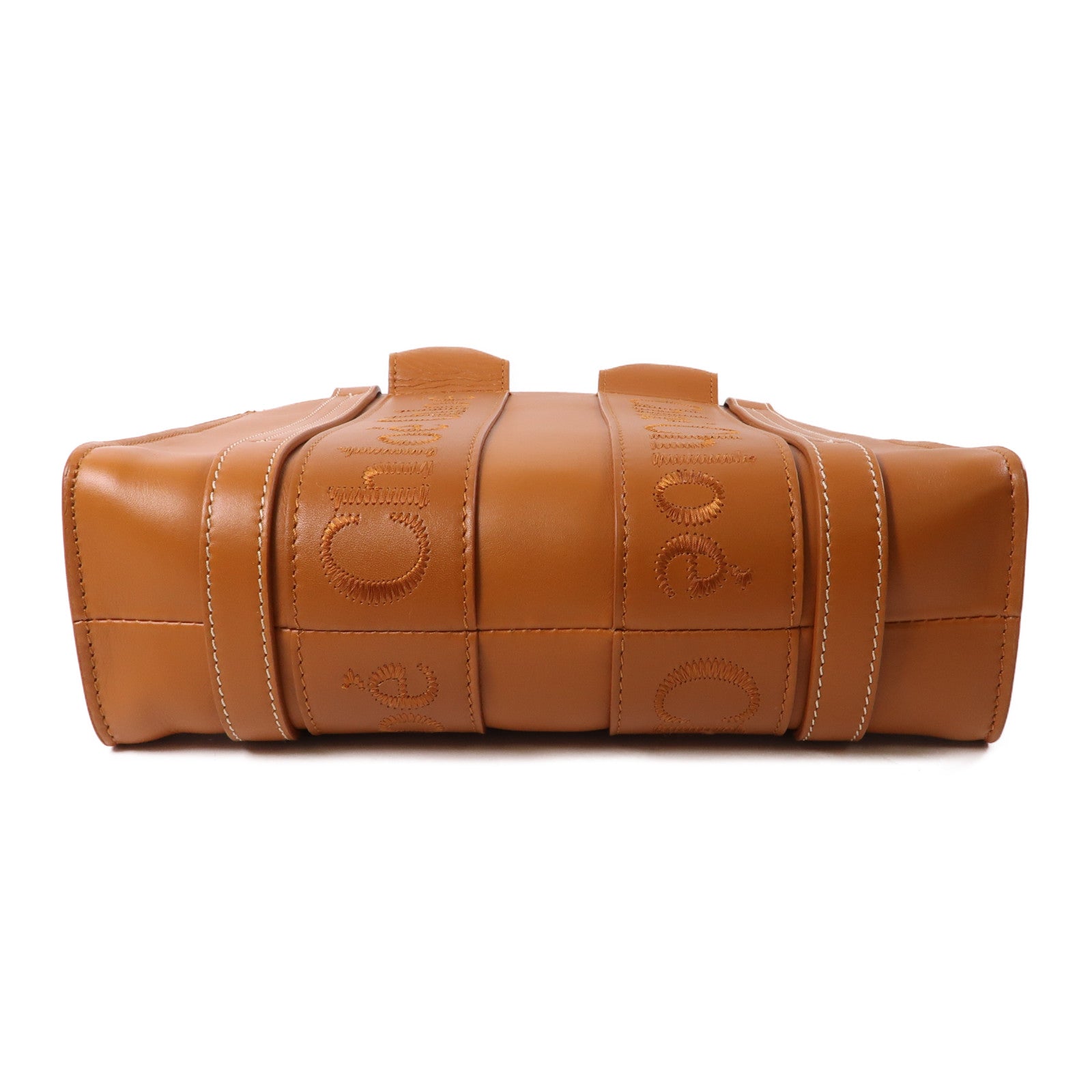 Chloe 牛皮皮革Small Woody 2 Way Shoulder手挽肩背兩用袋棕色