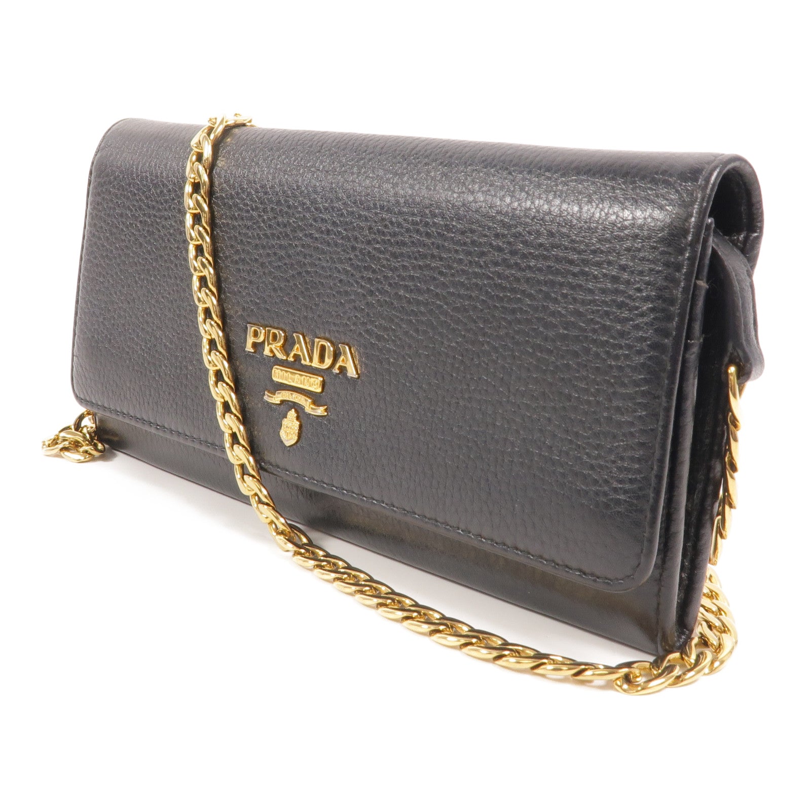 PRADA 牛皮皮革Wallet On Chain鏈帶肩背袋