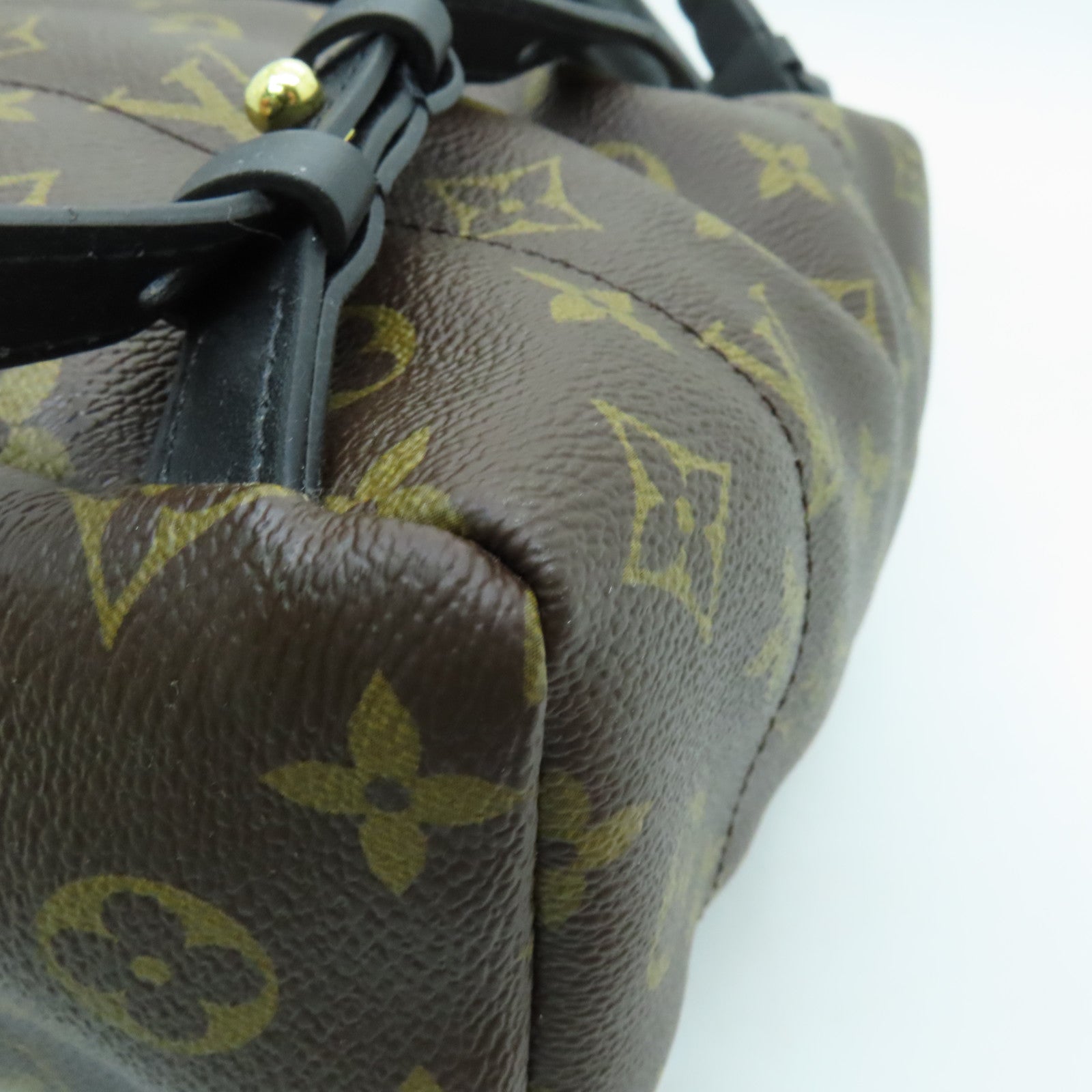 LOUIS VUITTON Monogram Plam Springs PM Backpack Brown with Gold Buckle
