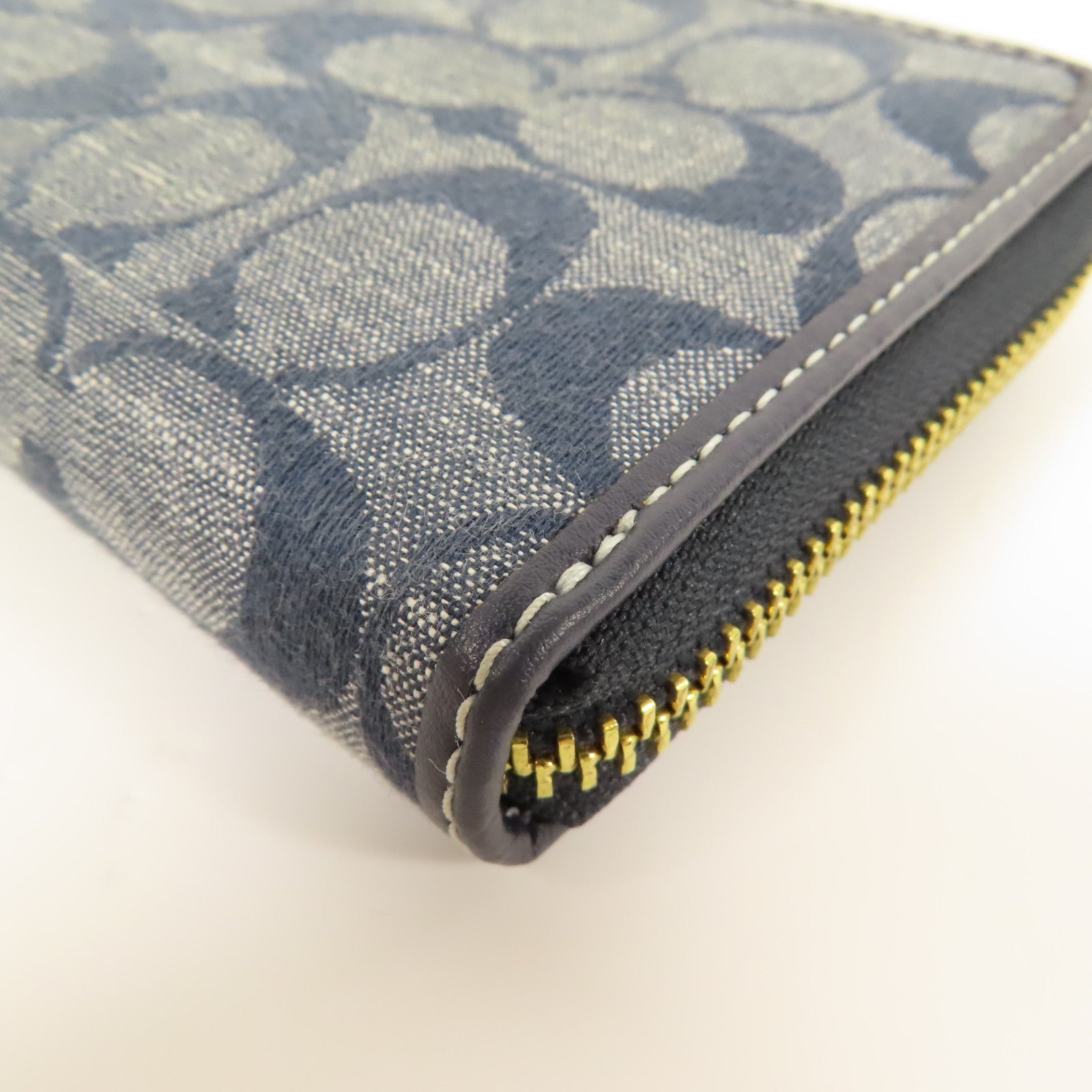 COACH Denim Long wallet 金扣長錢包