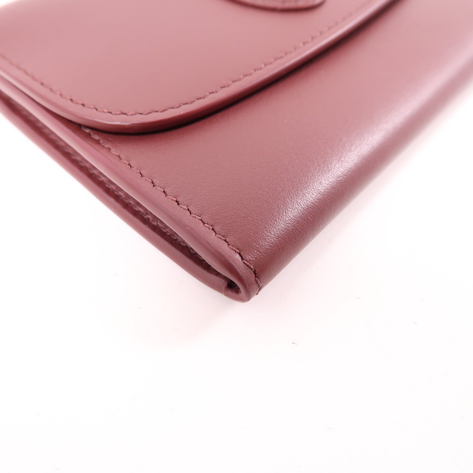 CARTIER 牛皮皮革Card Case金扣卡片套酒紅色