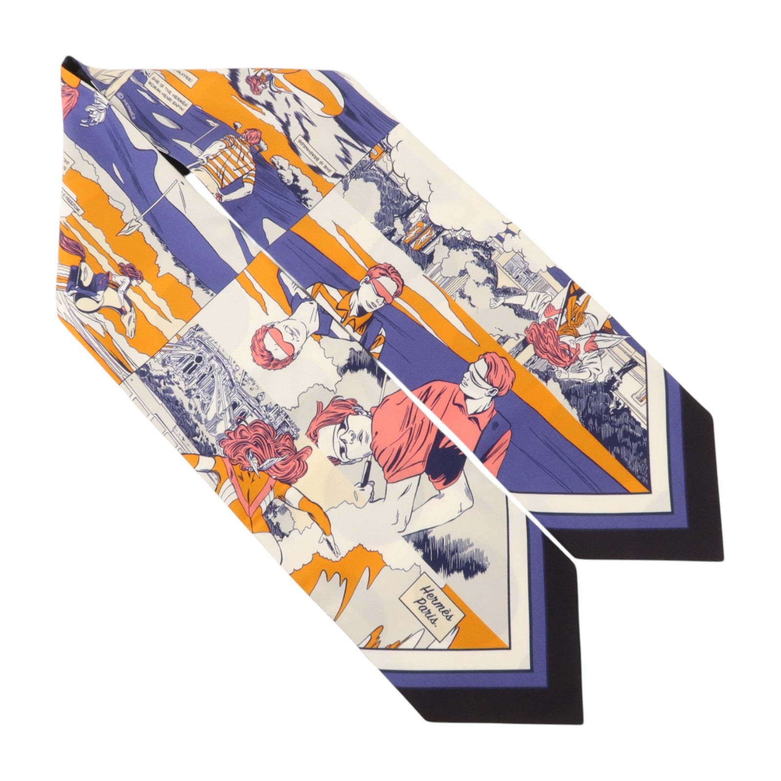 HERMES 絲質Wow Twilly Up 11X85cm絲巾
