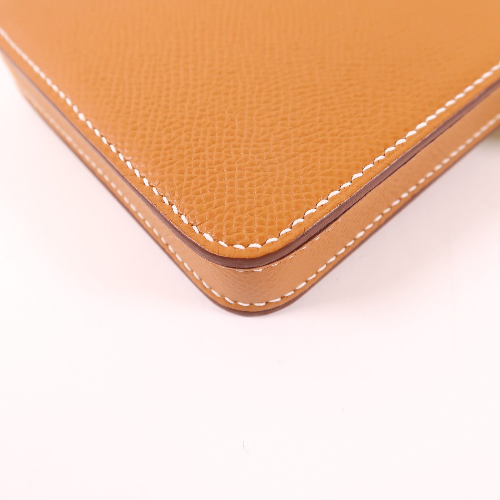 HERMES PHW Hac A Box Phone Case Shoulder Bag Epsom Leather Gold Brown