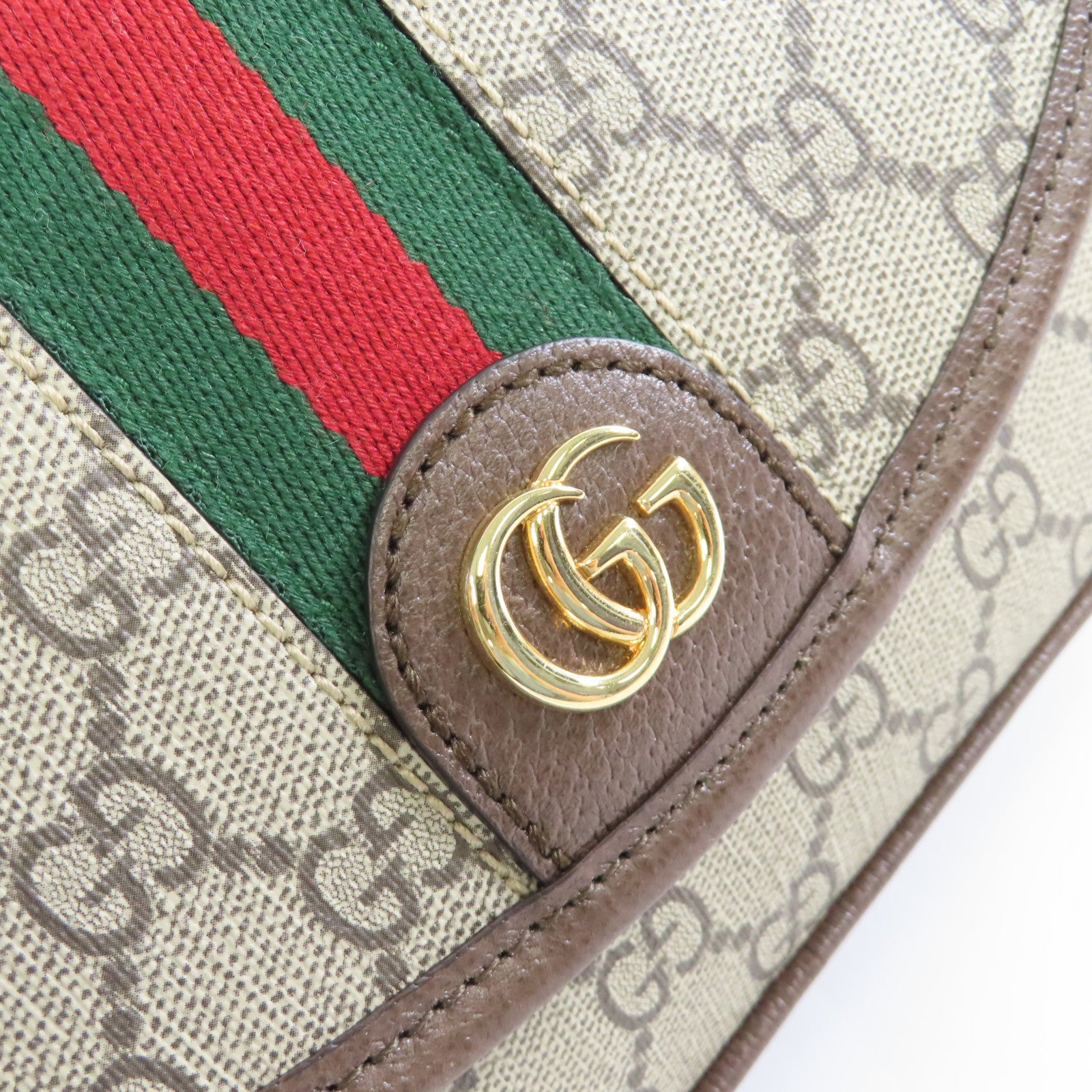 GUCCI 【激減優惠】塗層帆布Ophidia GG Shoulder Bag金扣肩背袋啡色