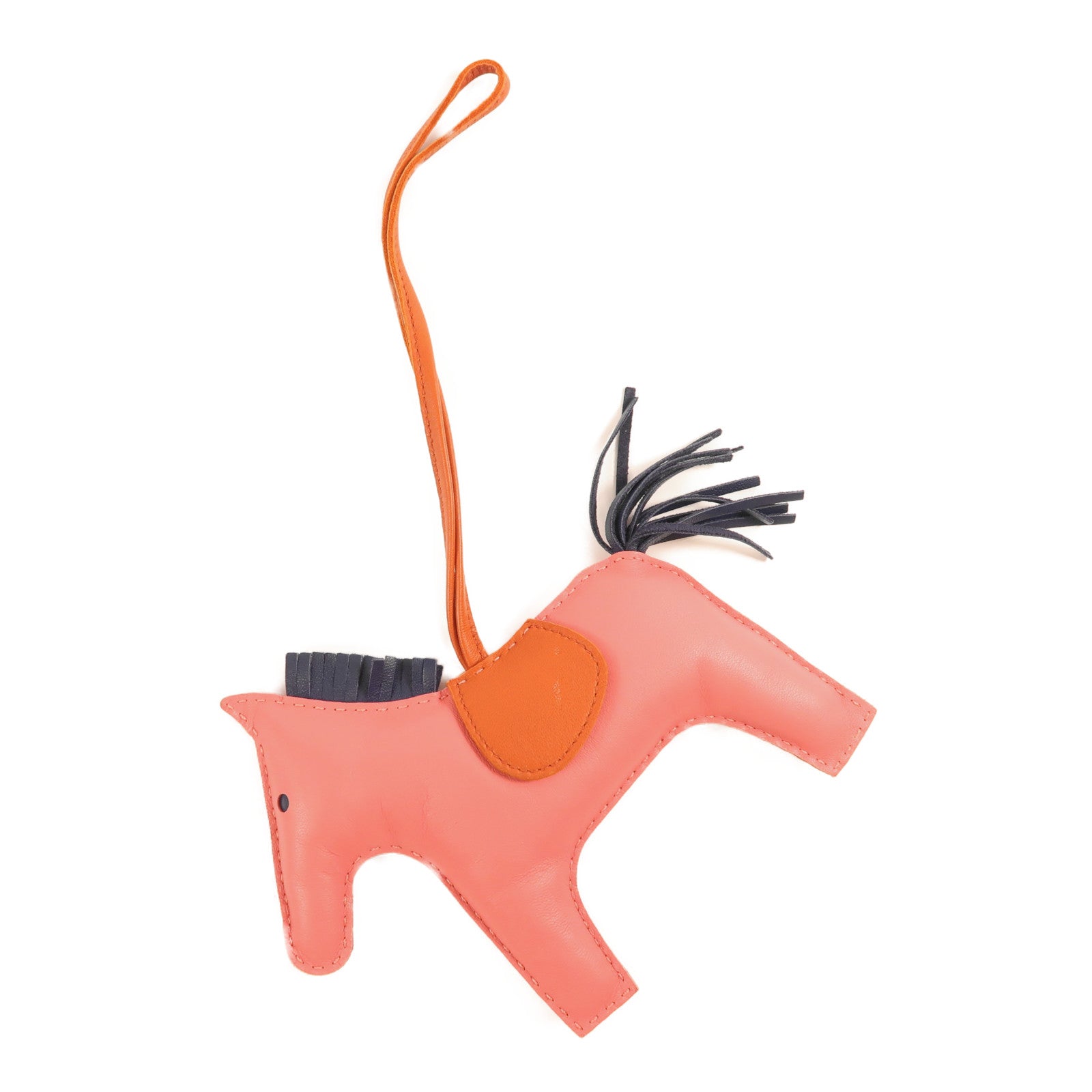 HERMES Milo皮革/Swift皮革Rodeo GM掛飾Rose Azalee