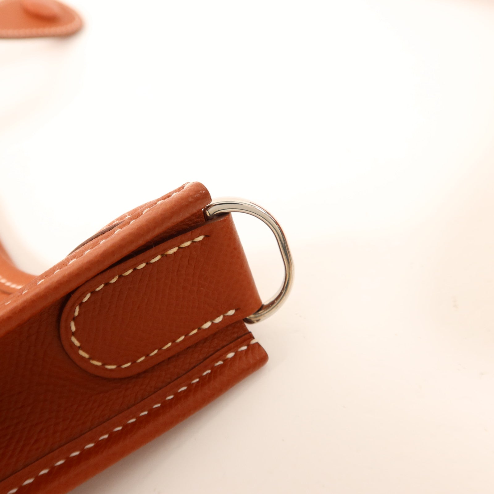HERMES Epsom皮革Evelyne PM銀扣肩背袋Brique