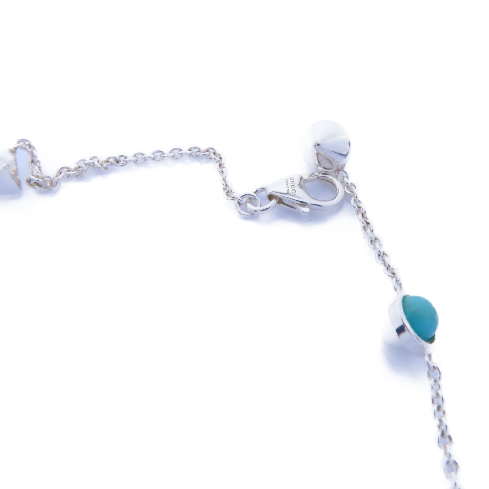 GUCCI 925純銀Necklace項鍊銀色/白色/藍色