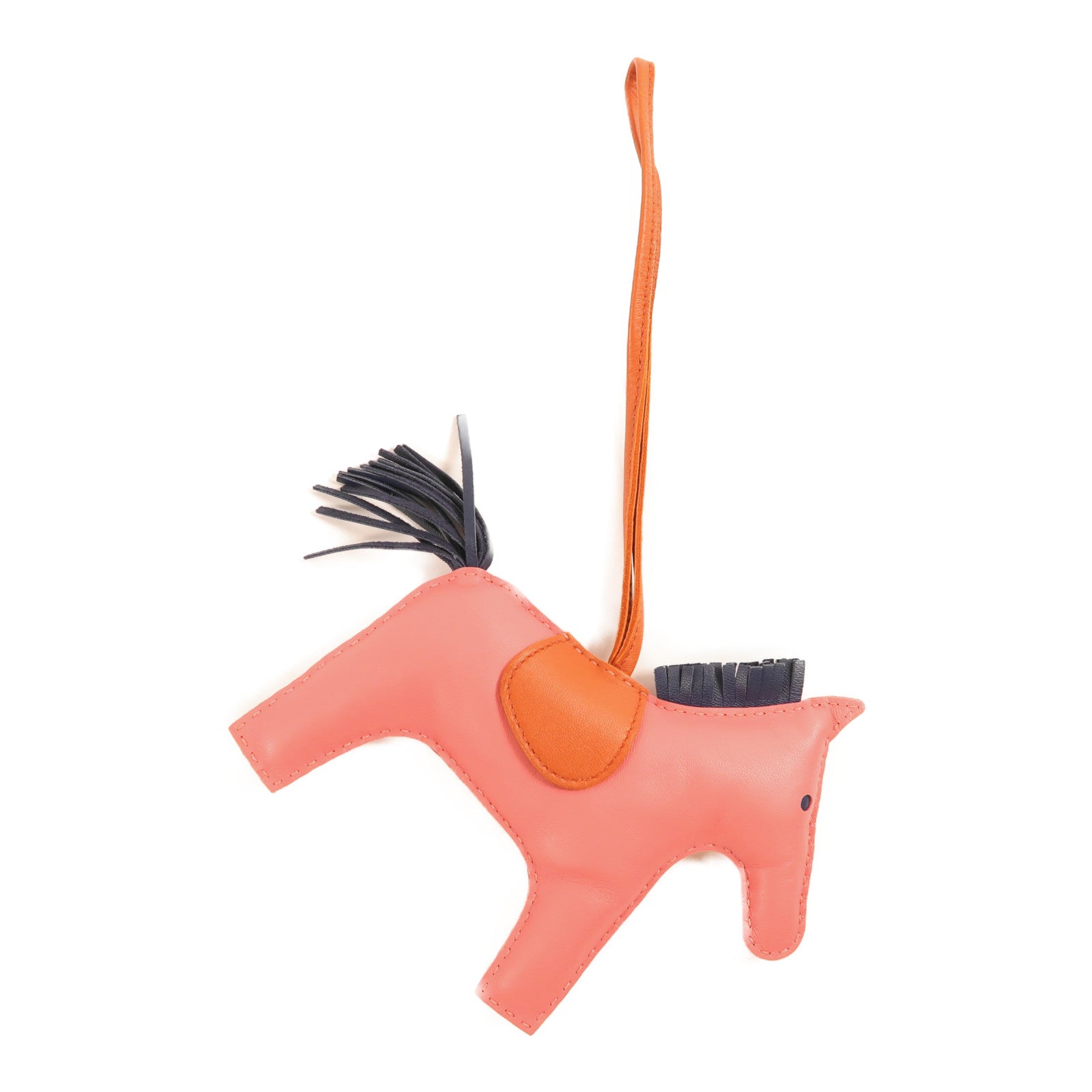 HERMES Milo皮革/Swift皮革Rodeo GM掛飾Rose Azalee