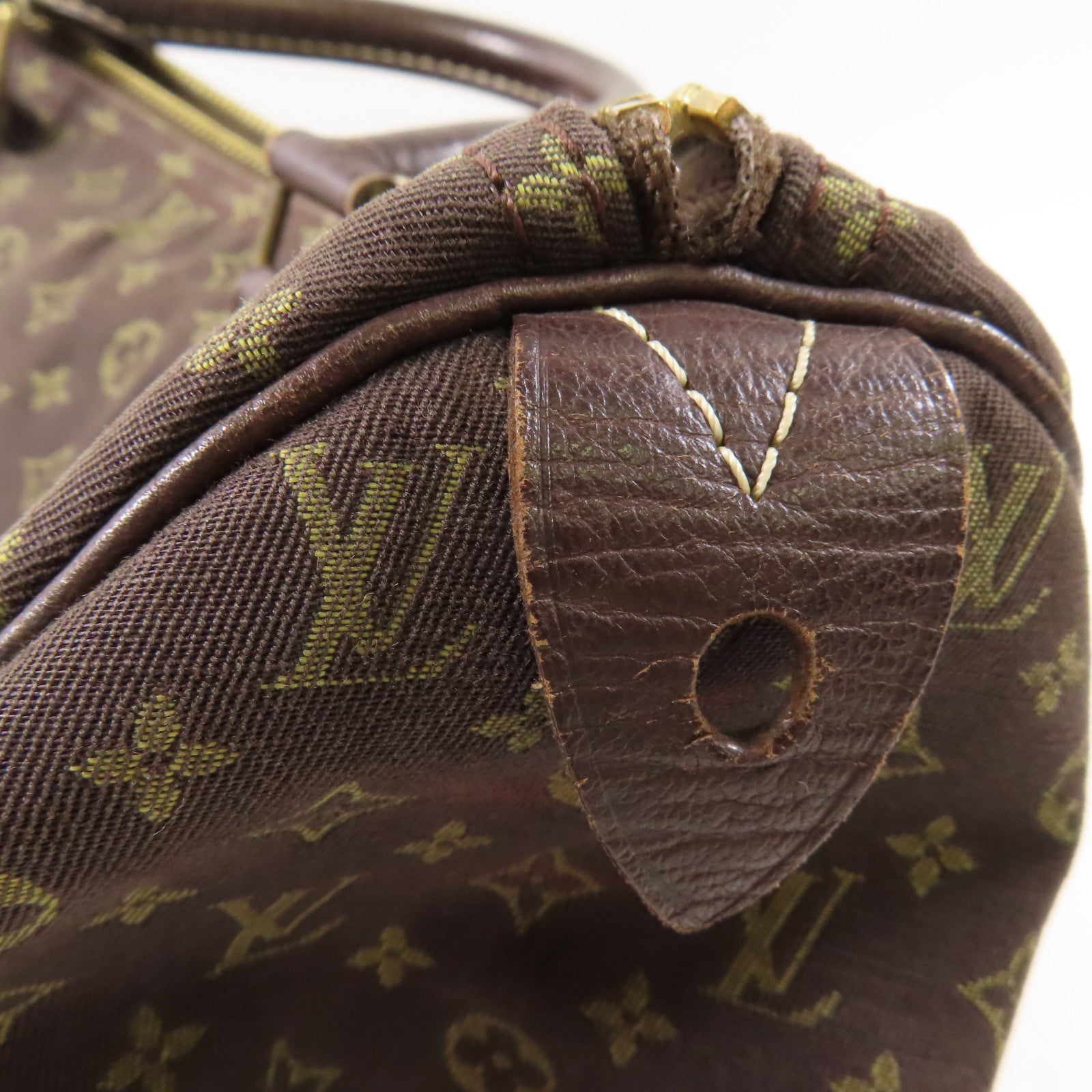 LOUIS VUITTON Monogram Mini Lin Speedy 30金扣手挽袋