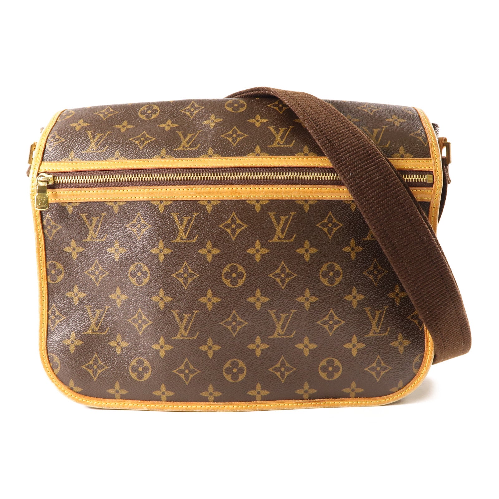 LOUIS VUITTON Monogram Bosphore金扣肩背袋棕色