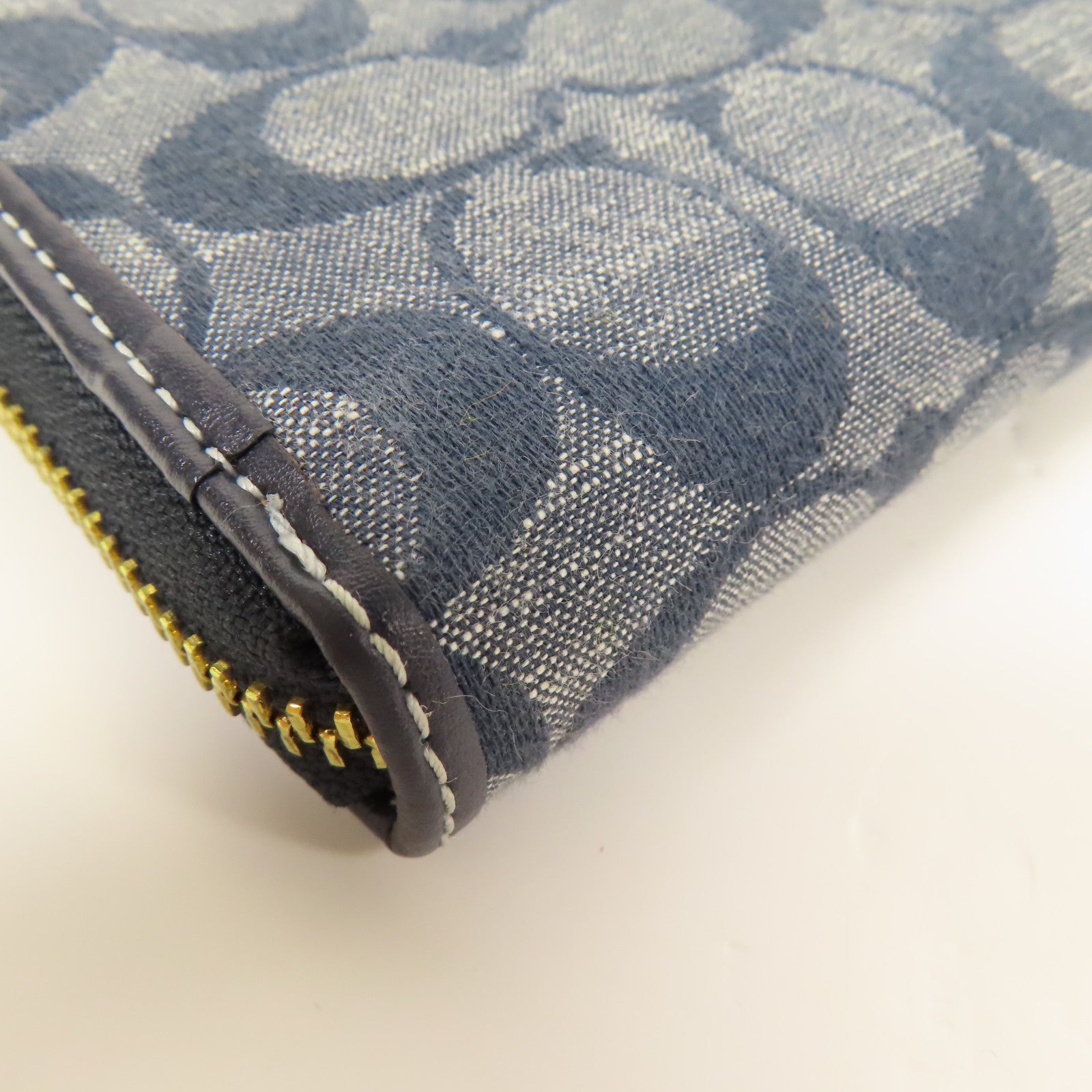 COACH Denim Long wallet 金扣長錢包