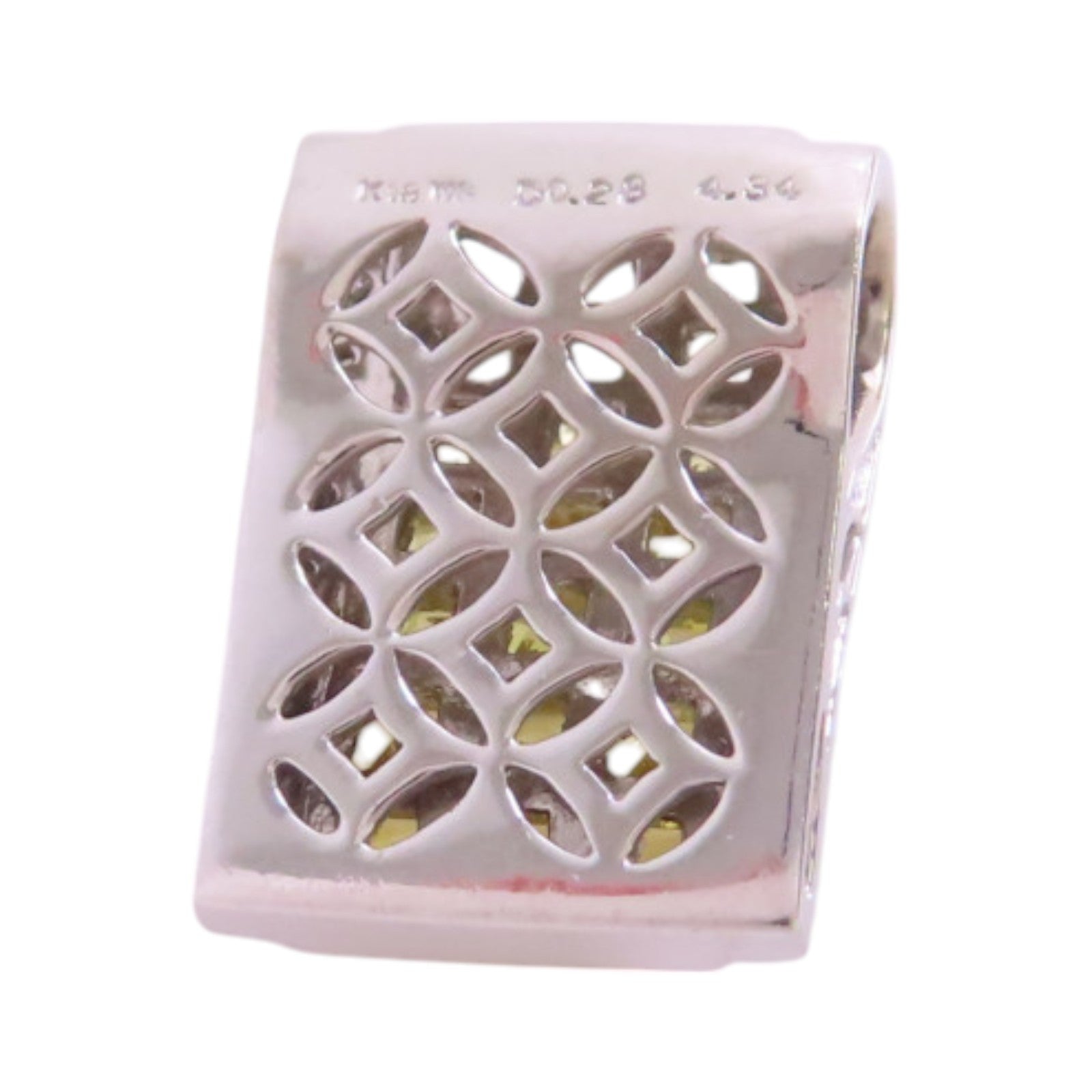 JEWELRY 【激減優惠】18K白金/黃藍寶石/鑽石Yellow Sapphire Diamond Pendant Top吊墜頭扣