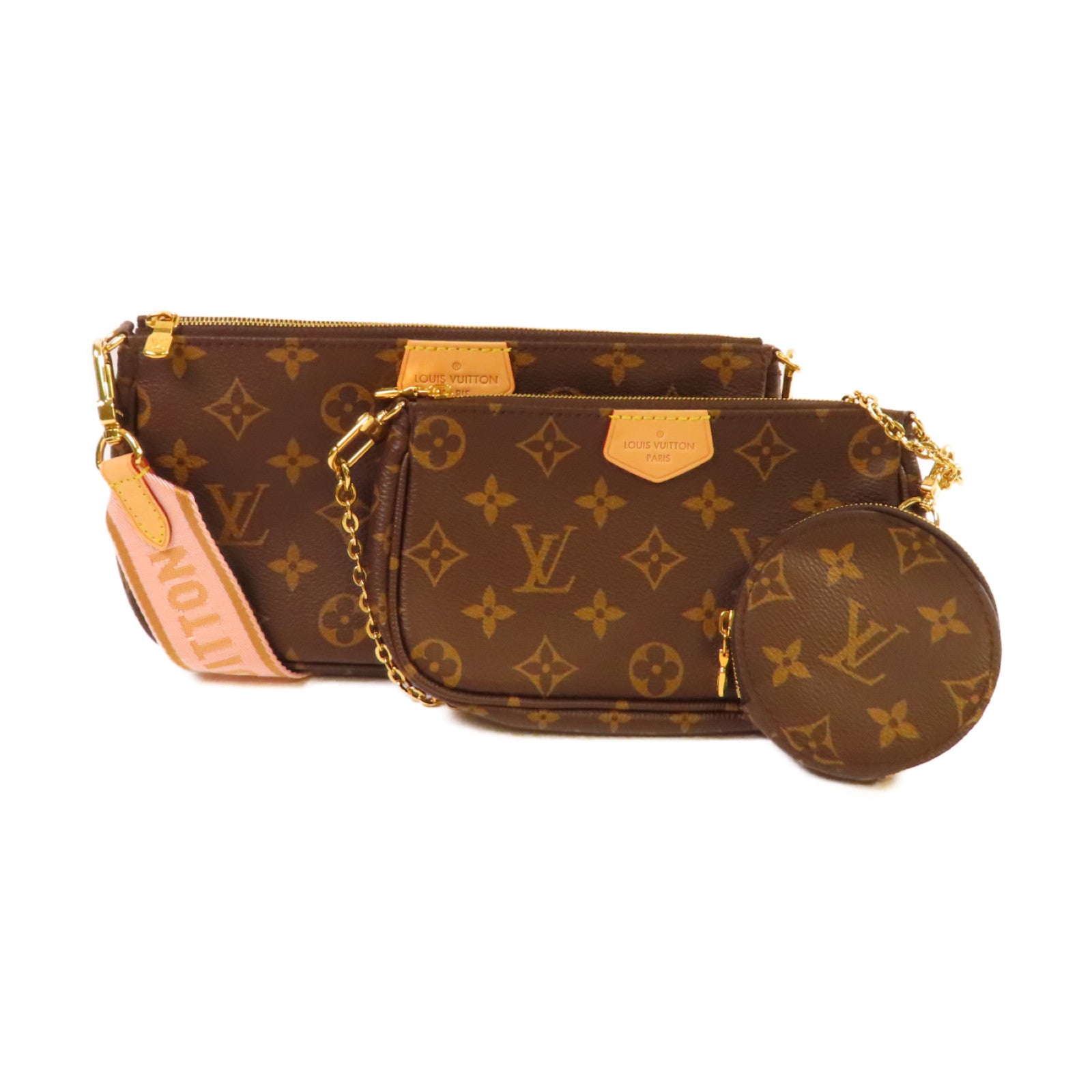 LOUIS VUITTON Monogram Multi Pochette Accessoires Shoulder Bag金扣肩背袋啡色