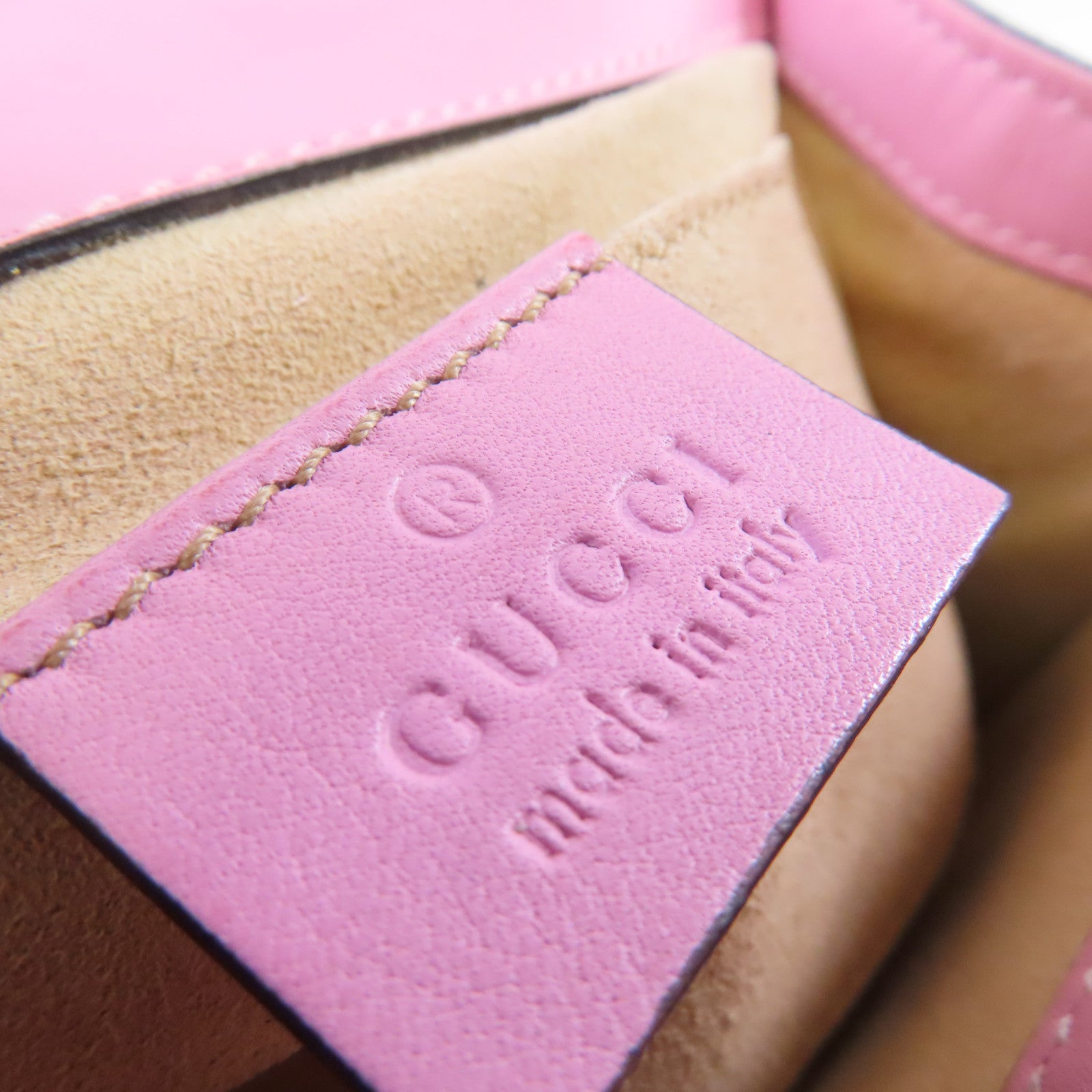 GUCCI 塗層帆布GG Supreme Padlock Small Shoulder Bag金扣鏈帶肩背袋啡色/粉紅色/紅色