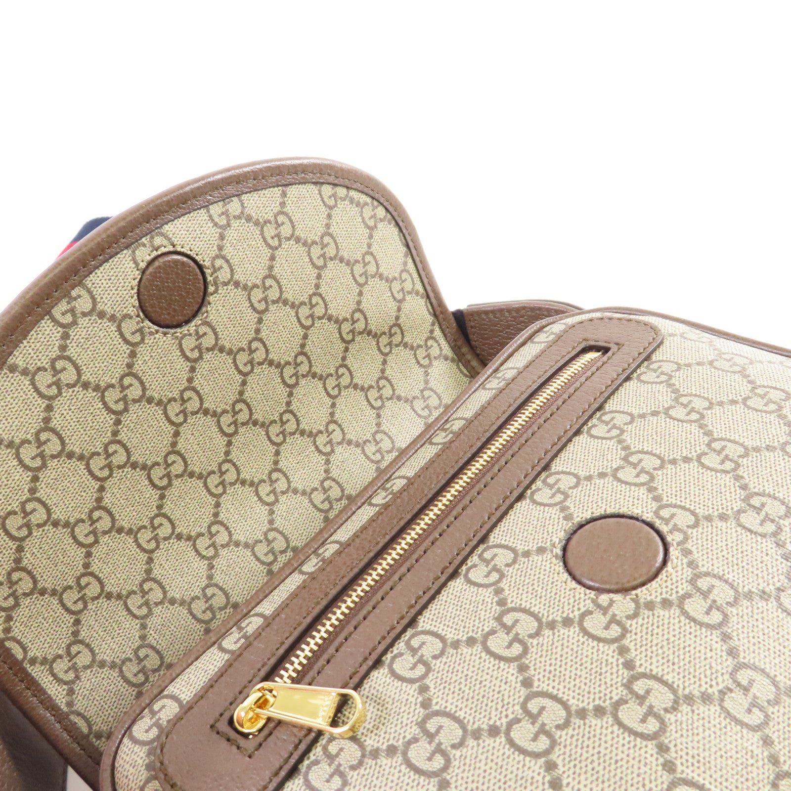 GUCCI 【激減優惠】塗層帆布Ophidia GG Shoulder Bag金扣肩背袋啡色