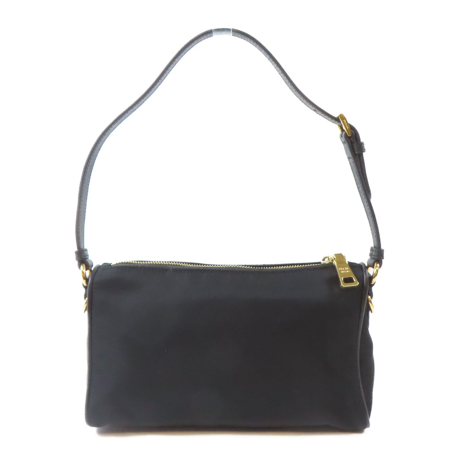 PRADA 尼龍Shoulder Bag金扣肩背袋黑色