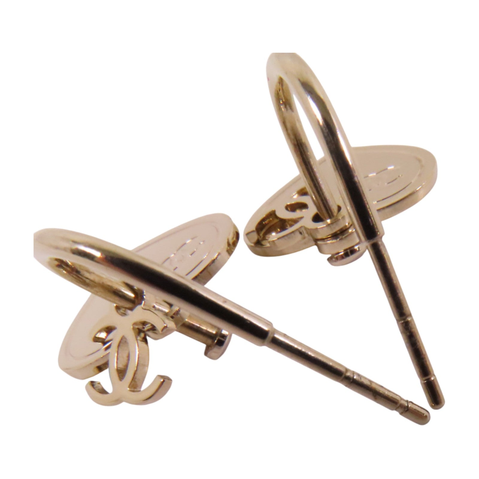 CHANEL 金屬Earrings銀扣耳環