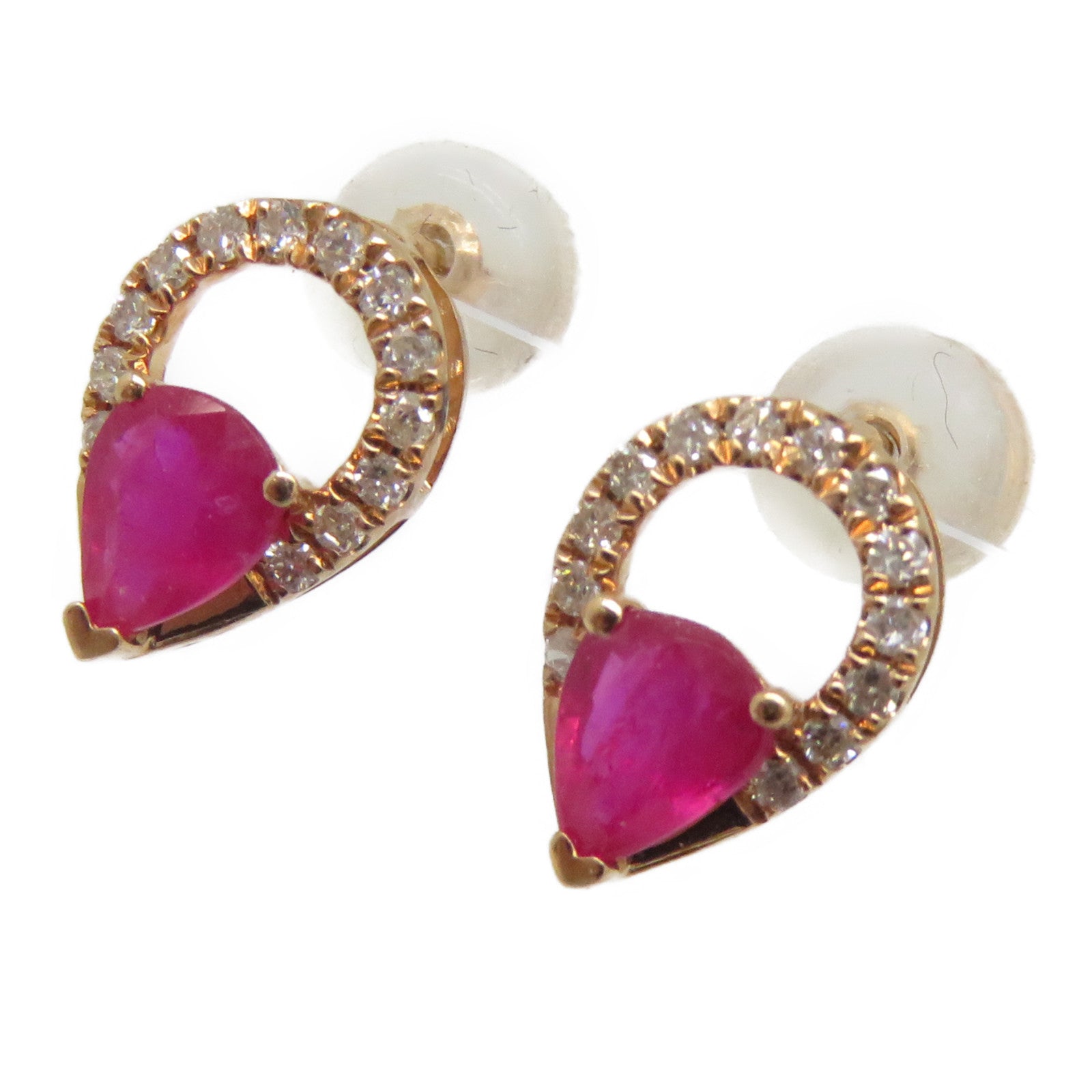 JEWELRY 【激減優惠】18K玫瑰金Ruby Diamond Earrings 0.65ct紅寶石/0.23ct鑽石耳環