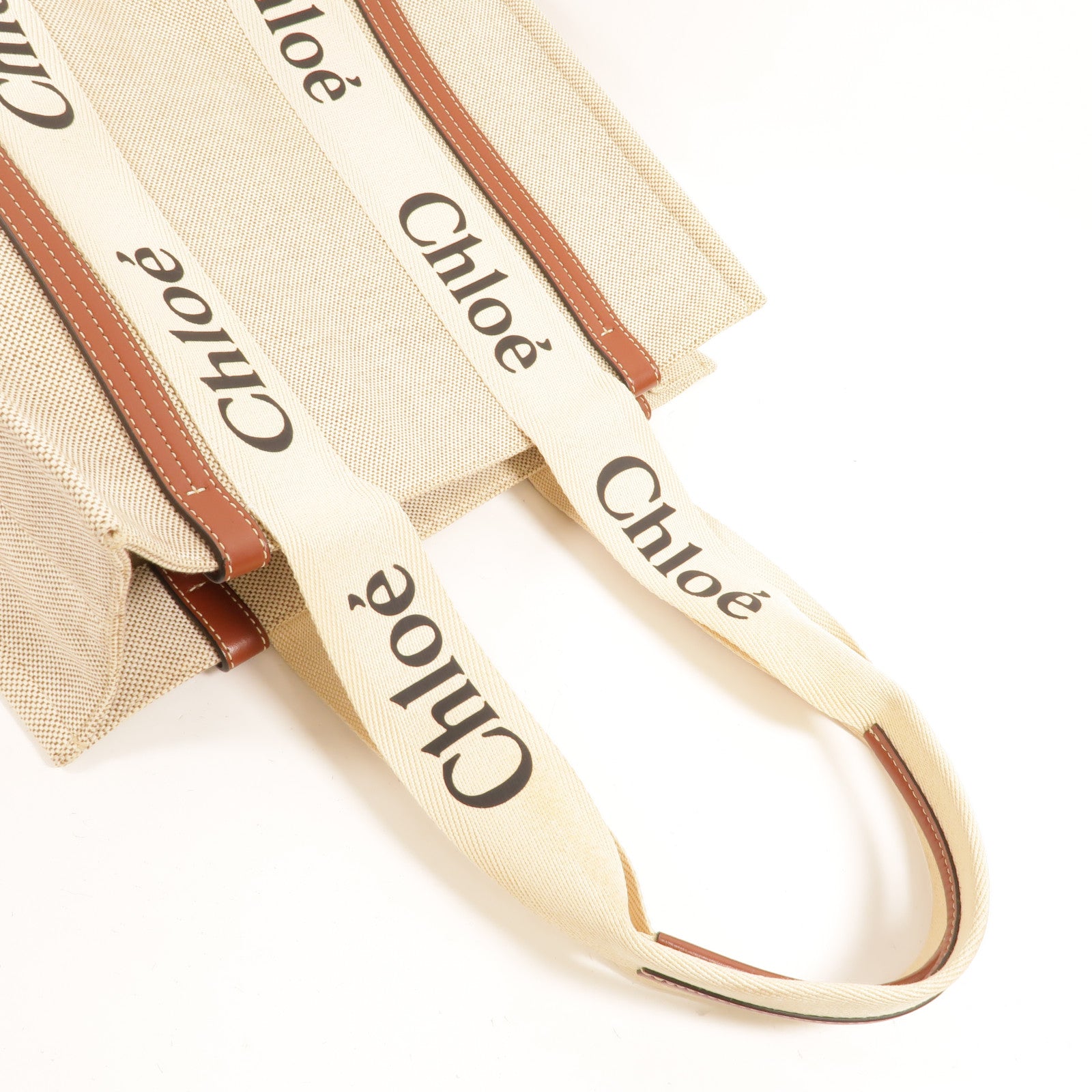 Chloe 帆布Woody Tote Bag肩背袋