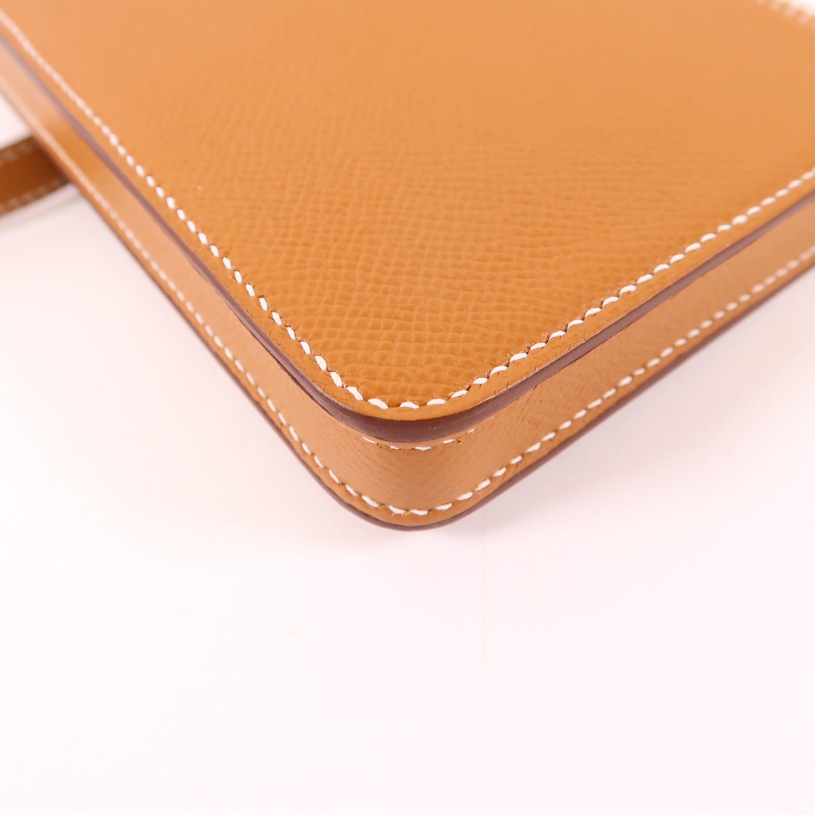 HERMES PHW Hac A Box Phone Case Shoulder Bag Epsom Leather Gold Brown