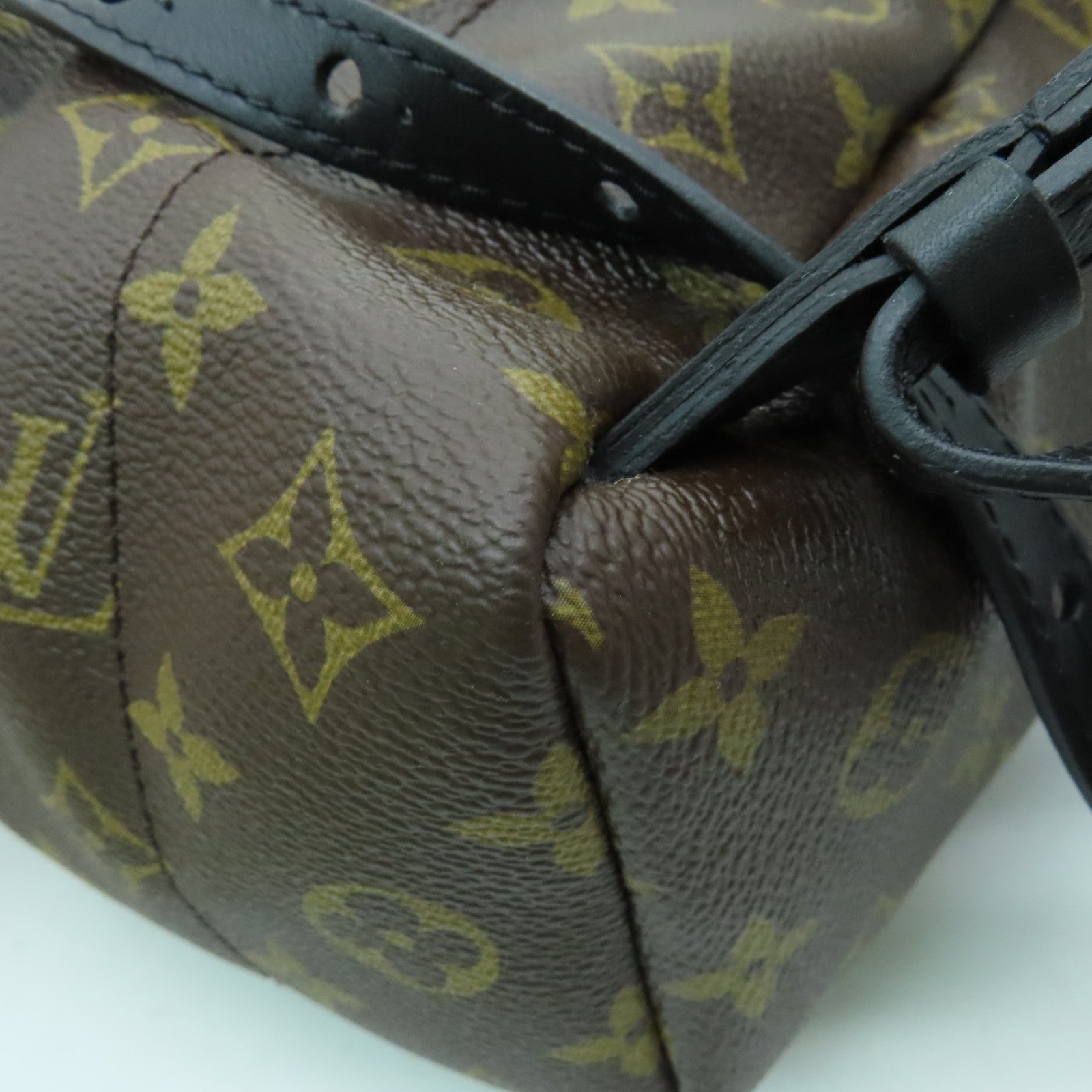LOUIS VUITTON Monogram Plam Springs PM Backpack Brown with Gold Buckle