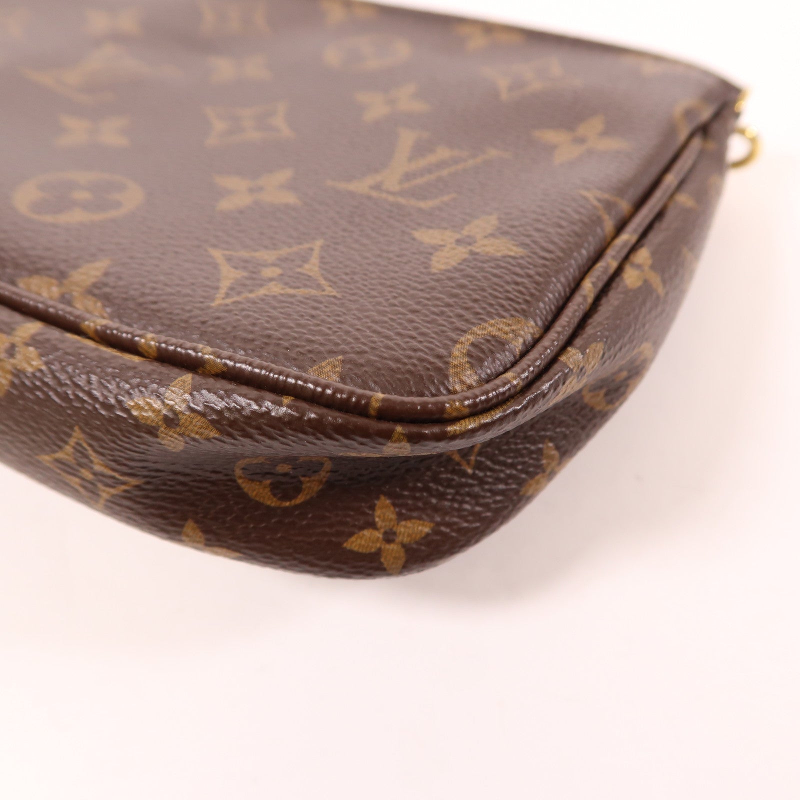 LOUIS VUITTON Monogram Multi Pochette Accessoires金扣肩背袋棕色
