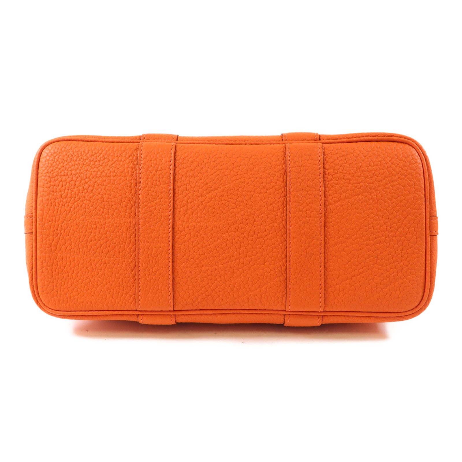 HERMES Negonda皮革Garden Party TPM銀扣手挽袋Orange Poppy