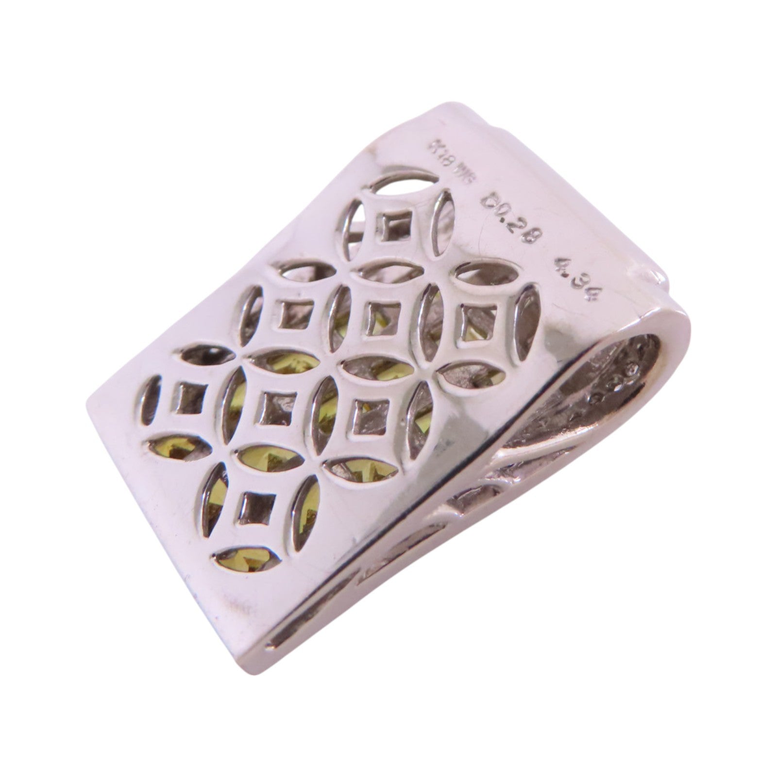 JEWELRY 【激減優惠】18K白金/黃藍寶石/鑽石Yellow Sapphire Diamond Pendant Top吊墜頭扣