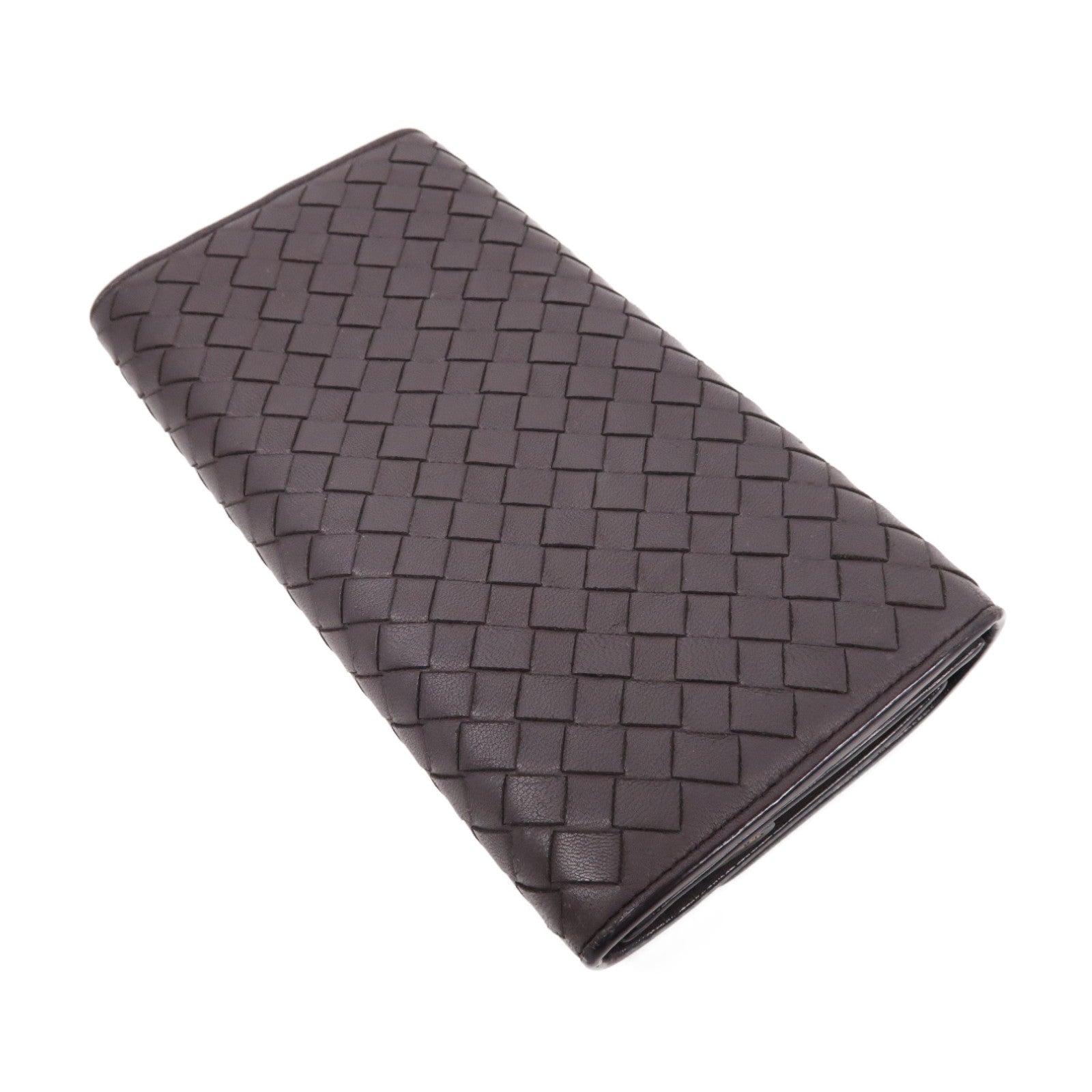 BOTTEGA VENETA 【激減優惠】織紋皮革Long Wallet長錢包啡色