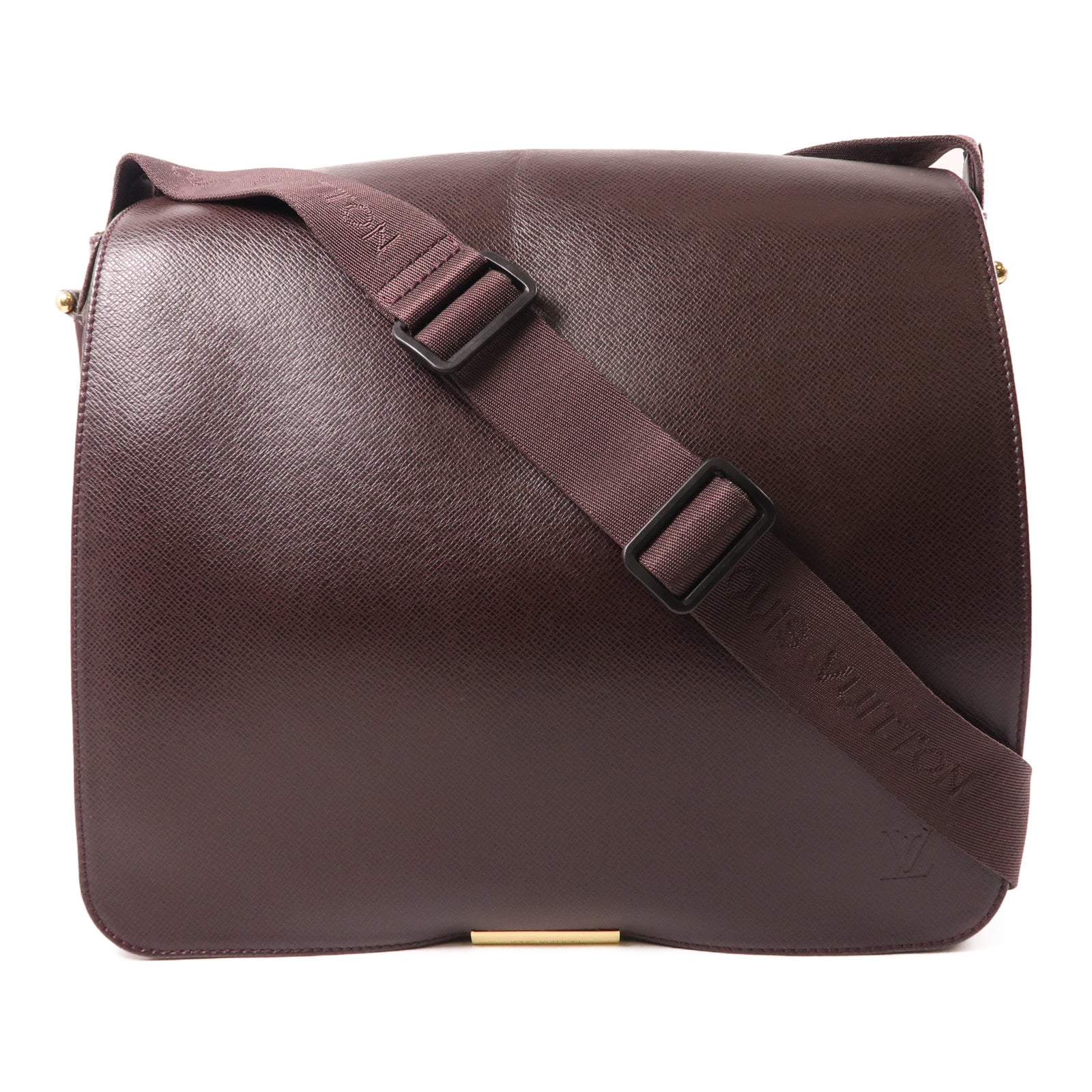 LOUIS VUITTON Taiga Viktor金扣肩背袋棕色