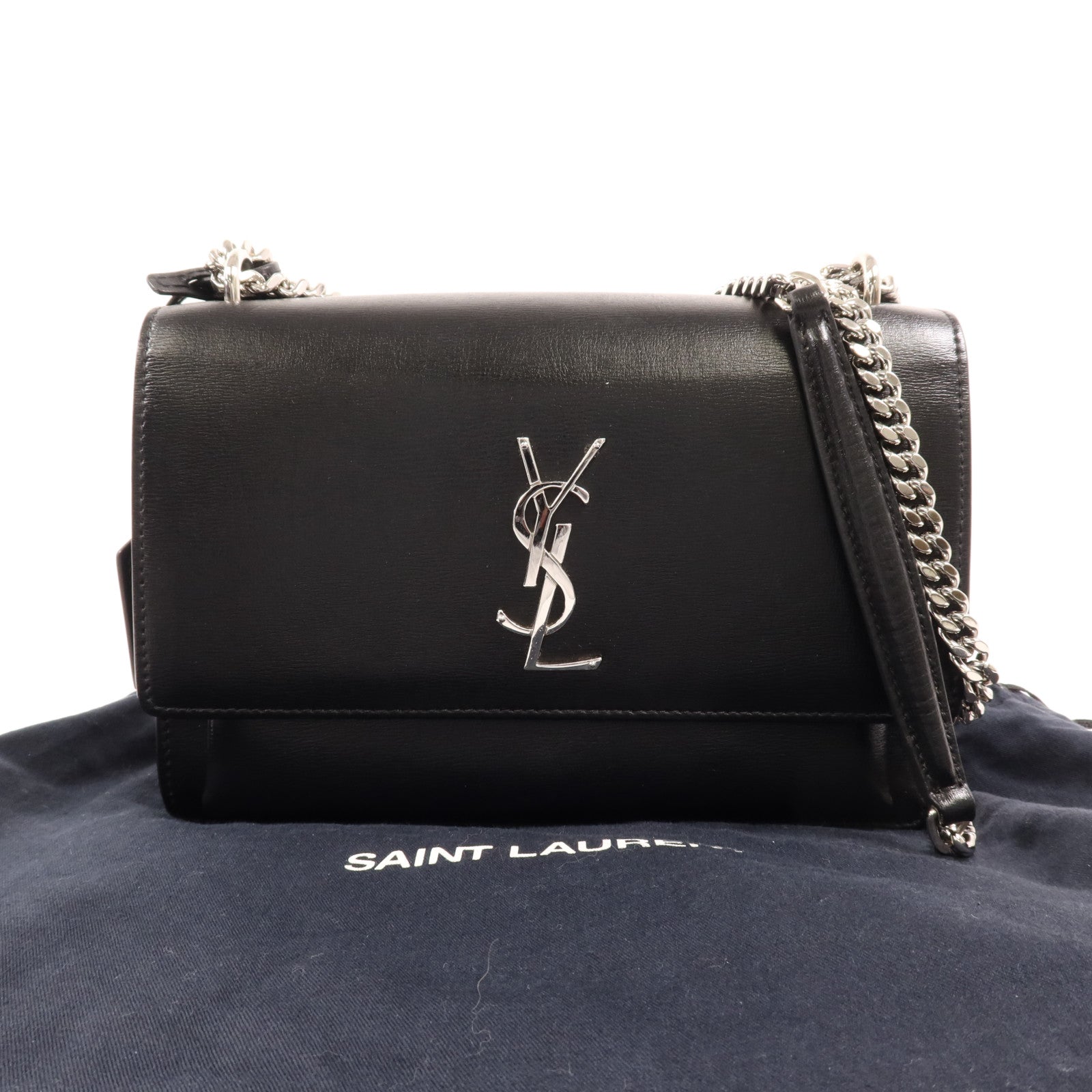 YVES SAINT LAURENT 牛皮皮革Sunset Medium銀扣肩背袋