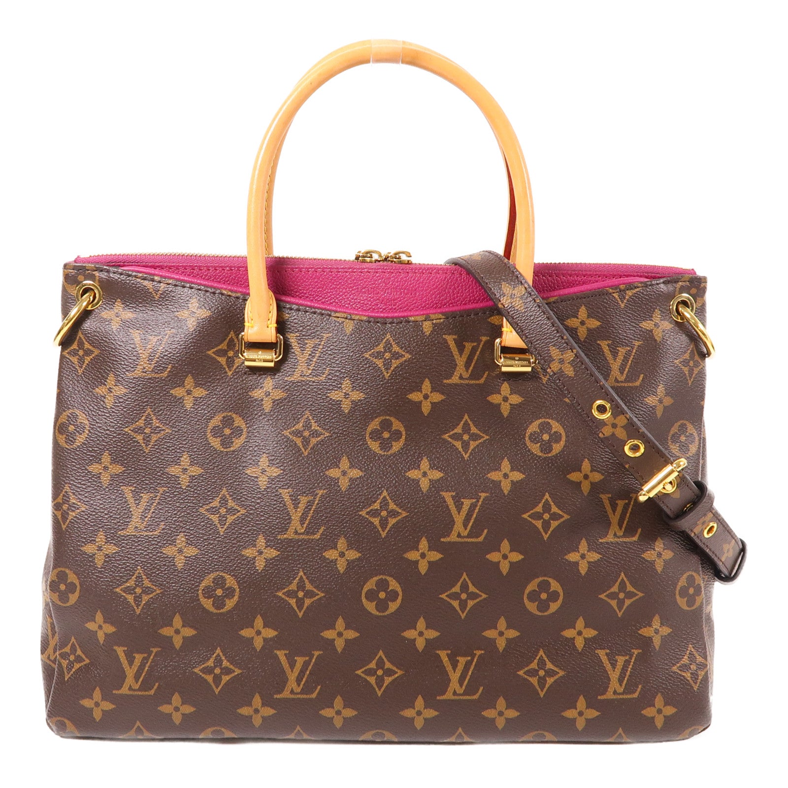 LOUIS VUITTON Monogram Pallas金扣手挽肩背兩用袋棕色