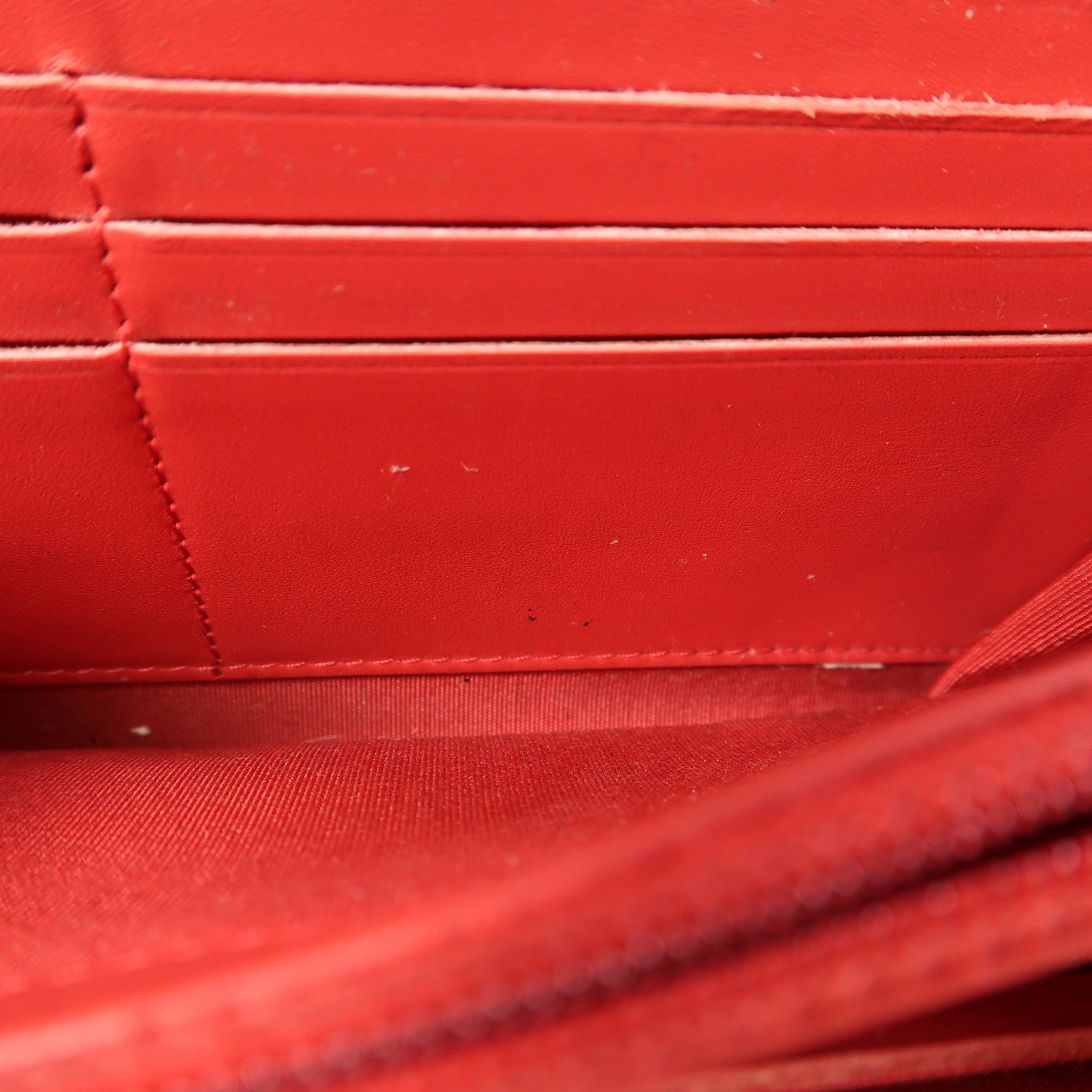 CHANEL CC Long Wallet Calfskin Leather Red