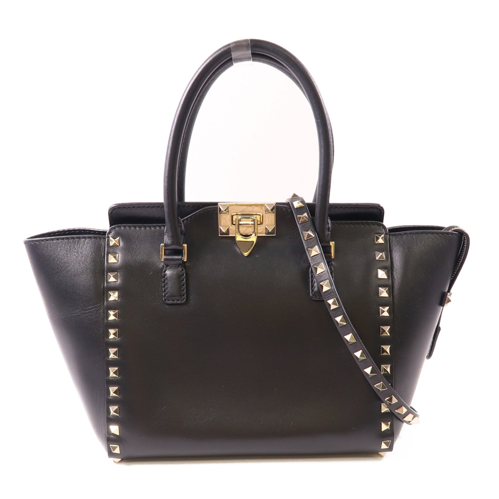 Valentino 牛皮皮革2way Shoulder金扣手挽肩背兩用袋