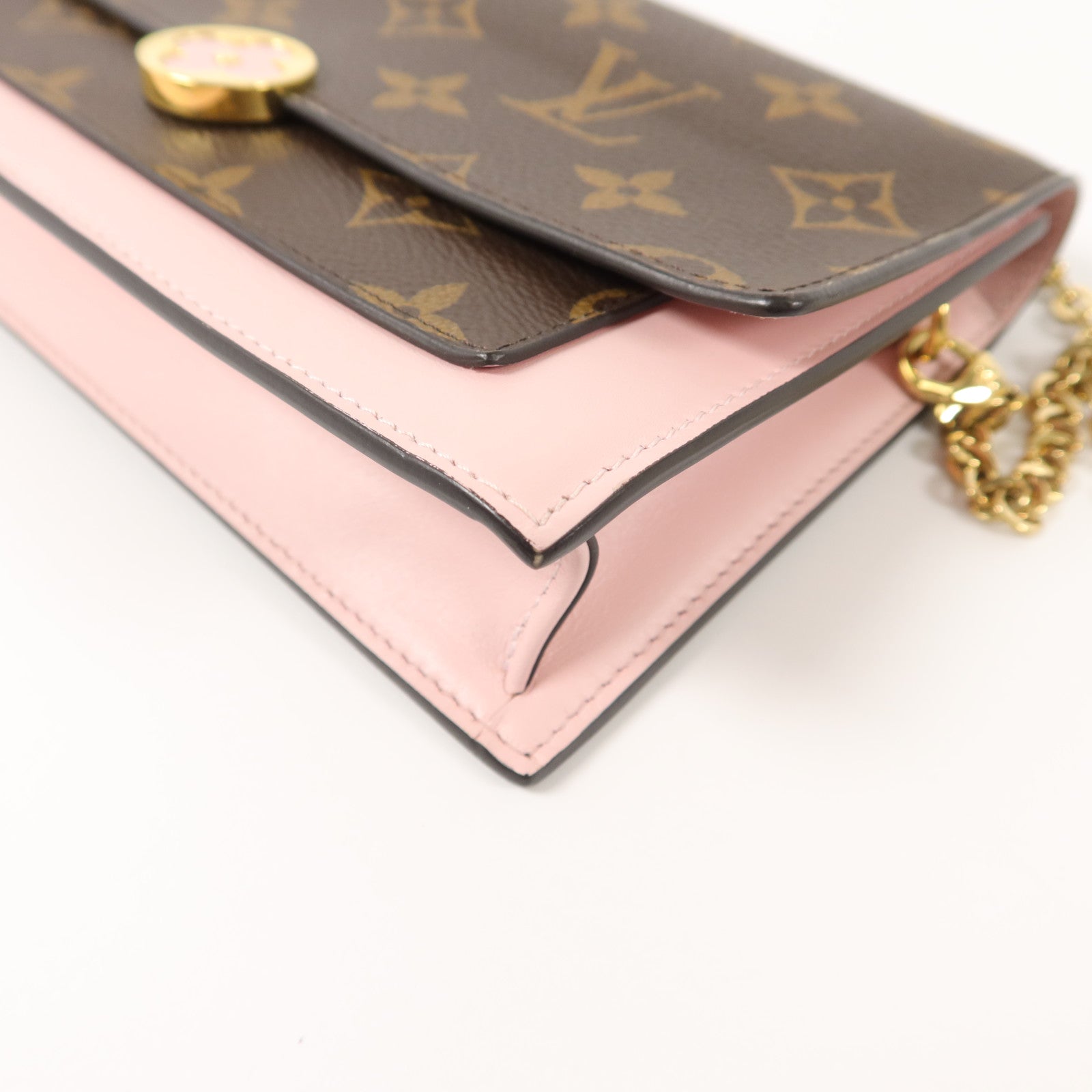 LOUIS VUITTON Monogram Flore Chain Wallet鏈帶肩背袋
