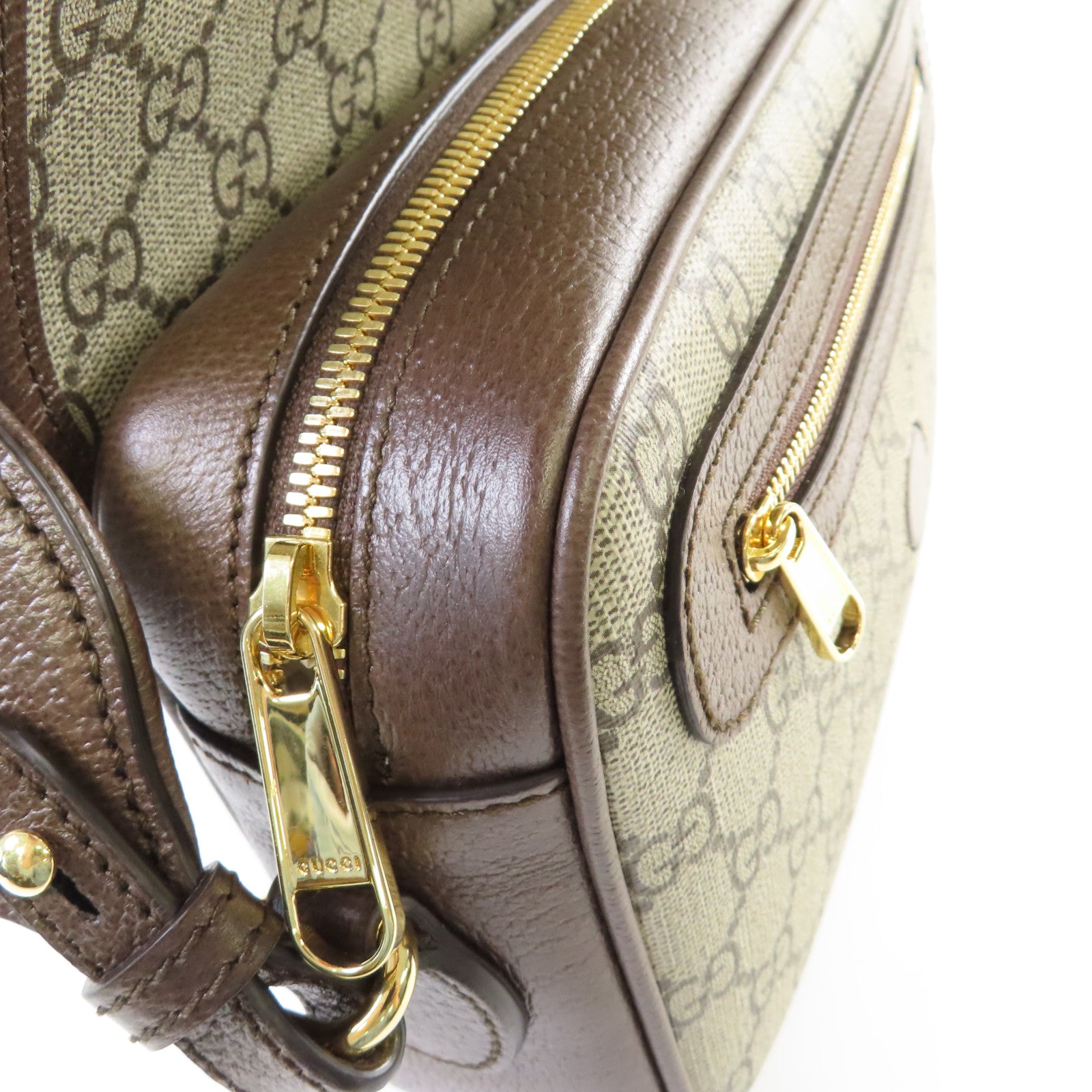 GUCCI 【激減優惠】塗層帆布Ophidia GG Shoulder Bag金扣肩背袋啡色