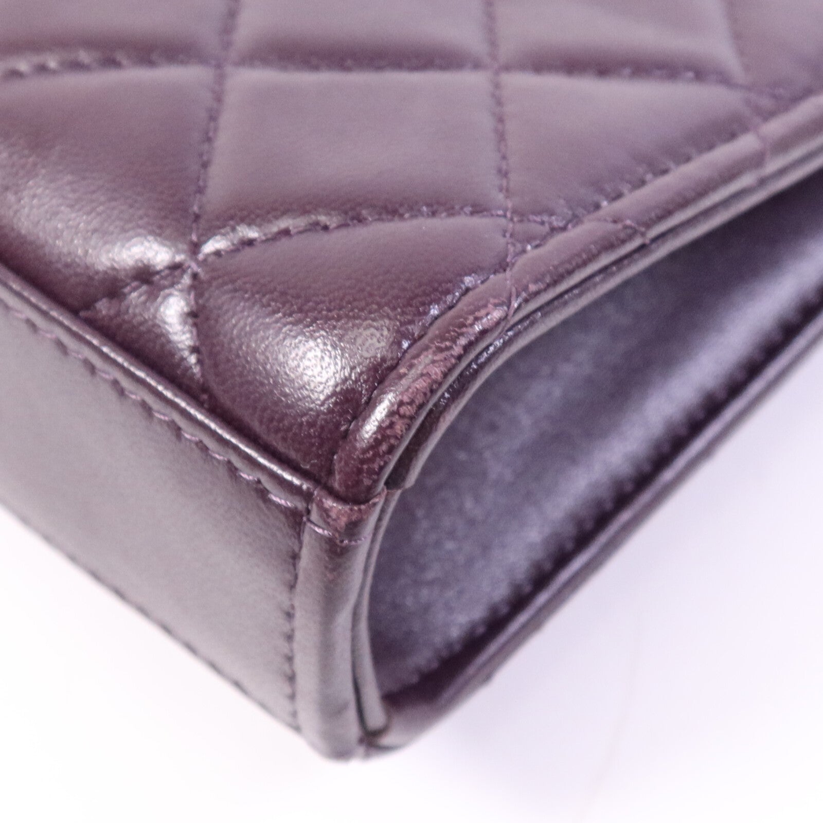CHANEL 羊皮皮革Phone Bag銀扣鏈帶肩背袋