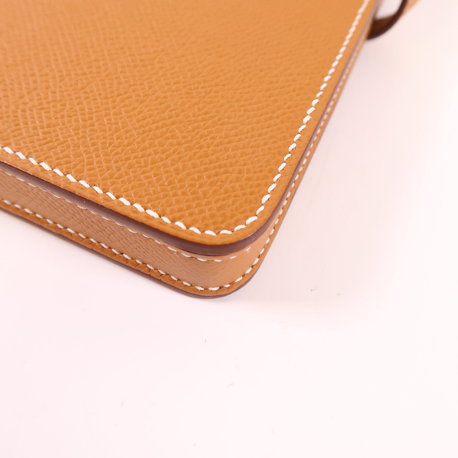 HERMES PHW Hac A Box Phone Case Shoulder Bag Epsom Leather Gold Brown