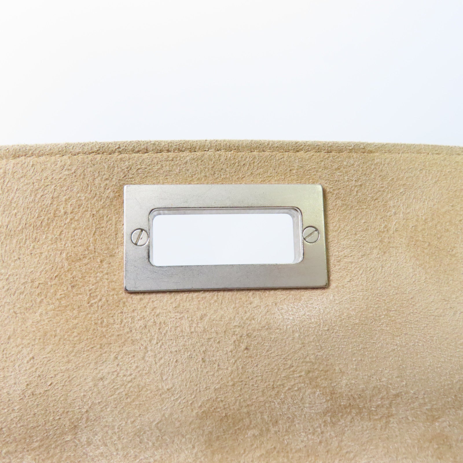 CHANEL 麂皮皮革2.55 Chain Shoulder Bag銀扣鏈帶肩背袋米色