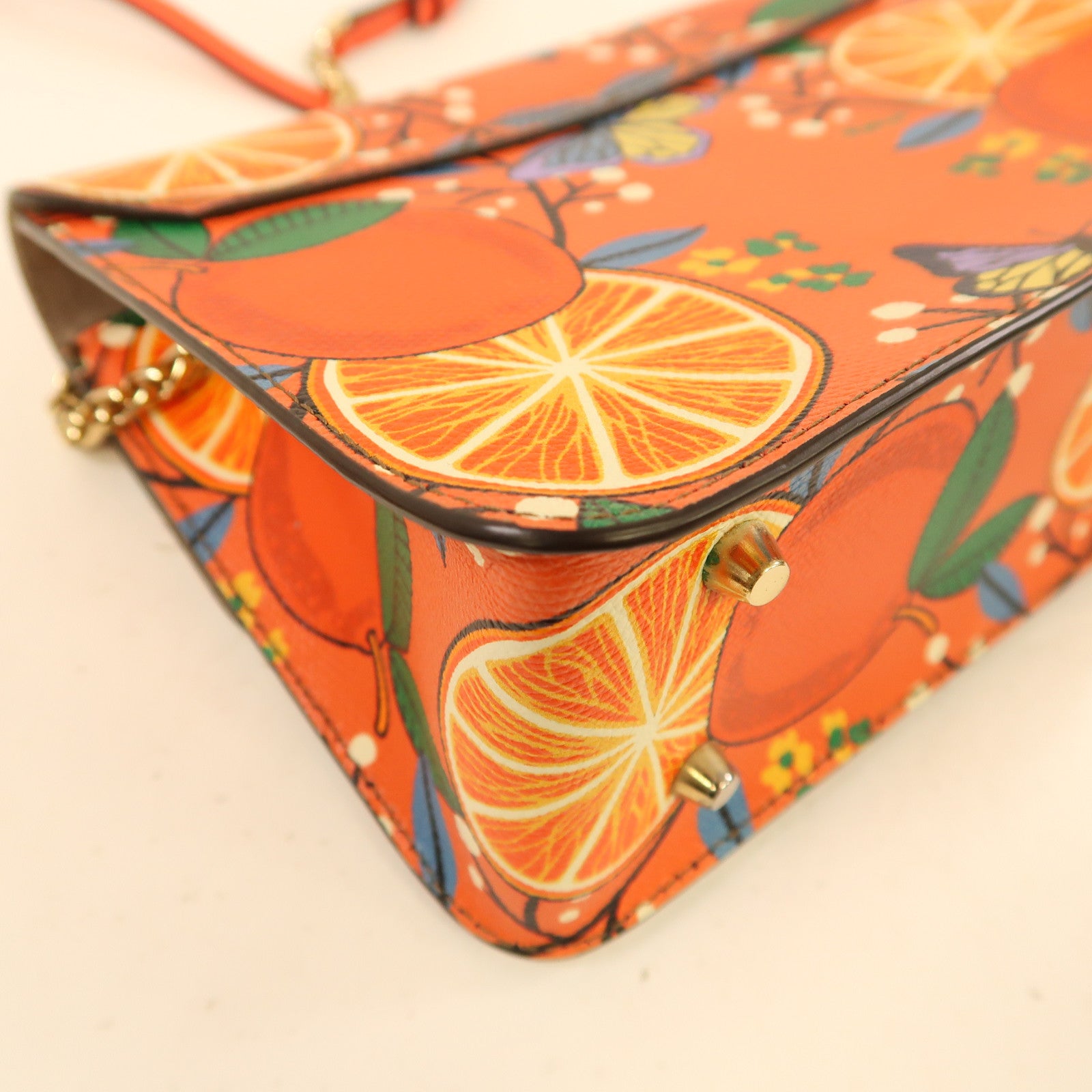 Furla 牛皮皮革Shoulder Bag金扣肩背袋紅色