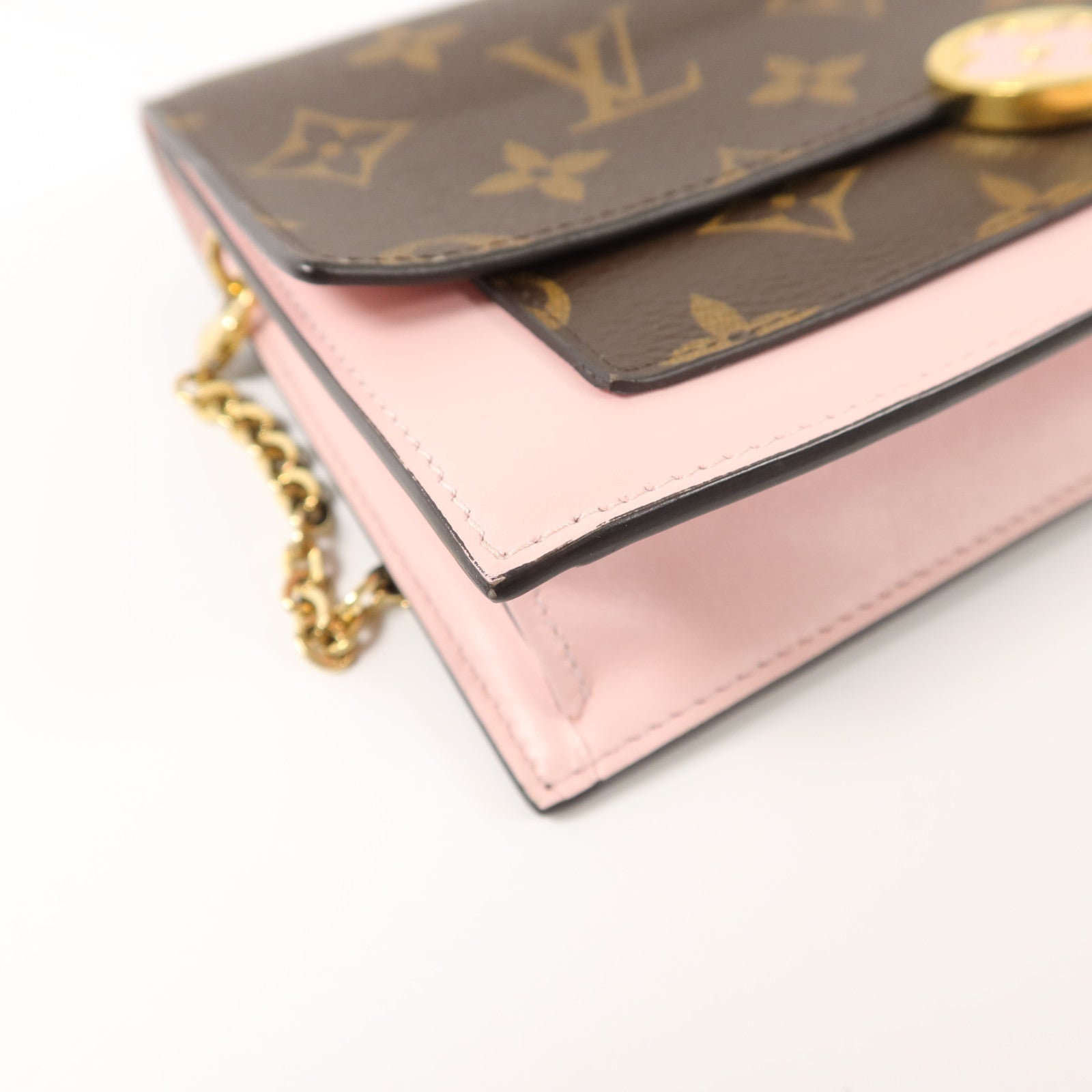 LOUIS VUITTON Monogram Flore Chain Wallet鏈帶肩背袋