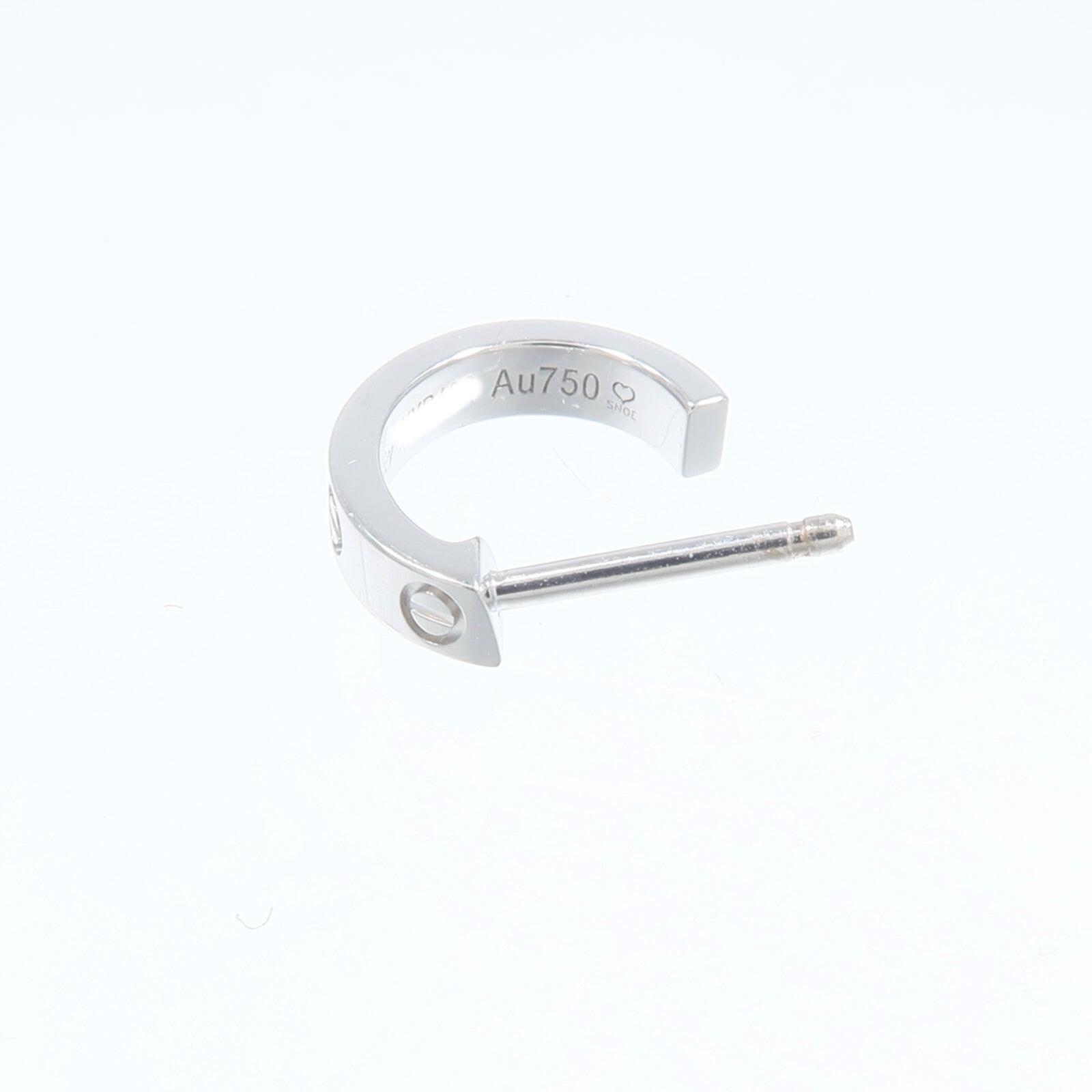 CARTIER 18K白金Love Half Hoop Earrings耳環