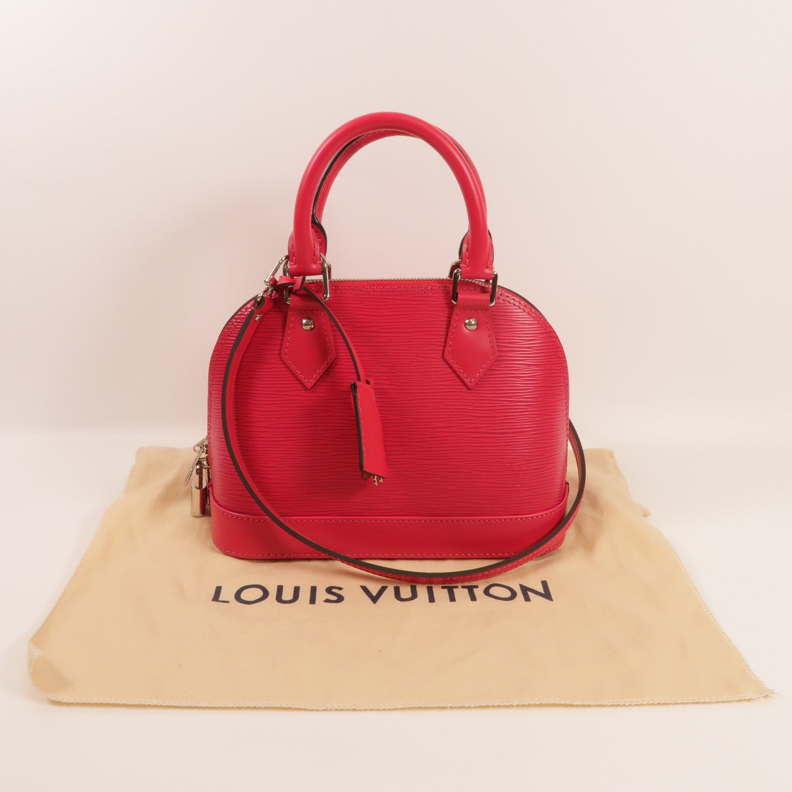 LOUIS VUITTON Epi Alma BB銀扣手挽肩背兩用袋