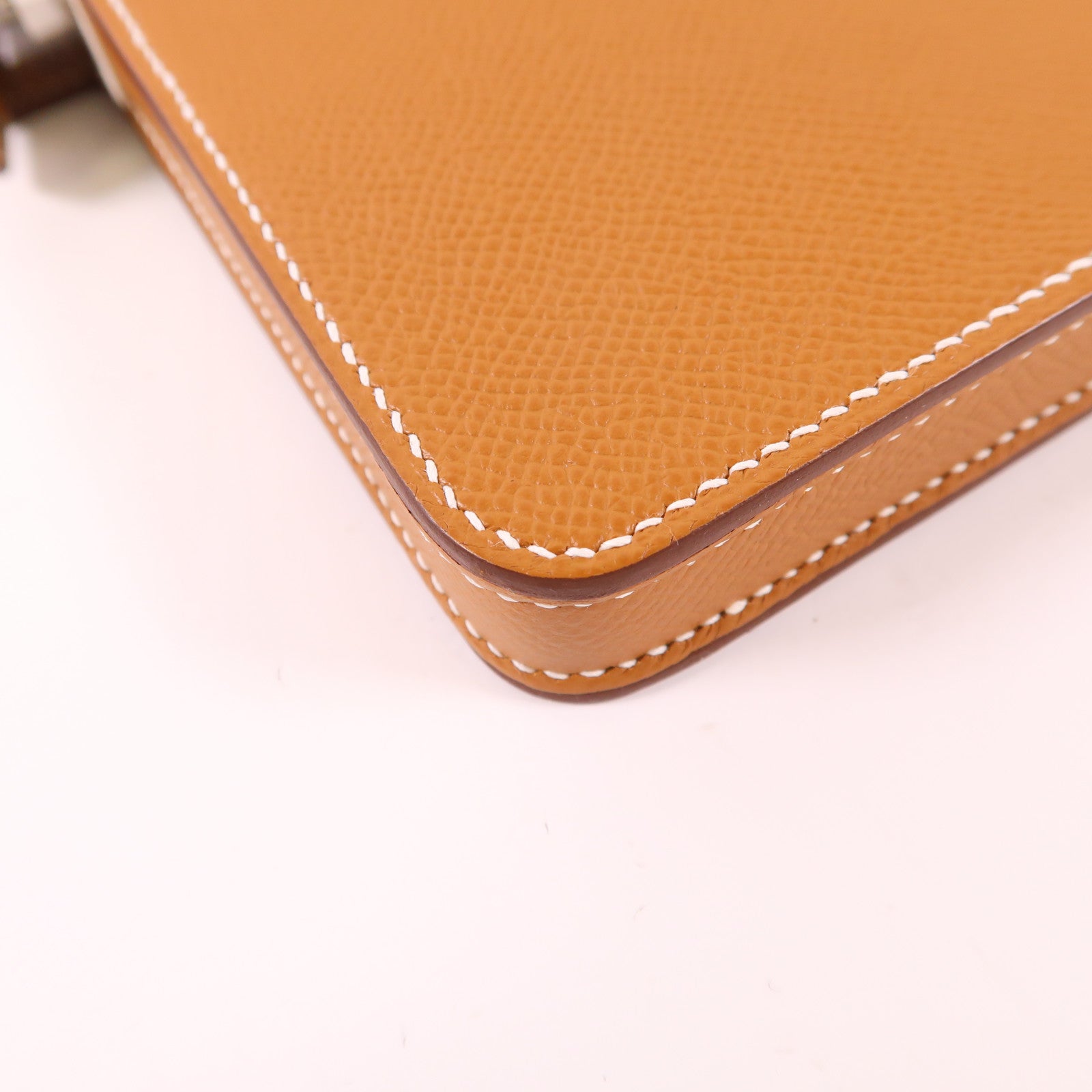 HERMES Epsom皮革Hac A Box Phone Case銀扣肩背袋Gold