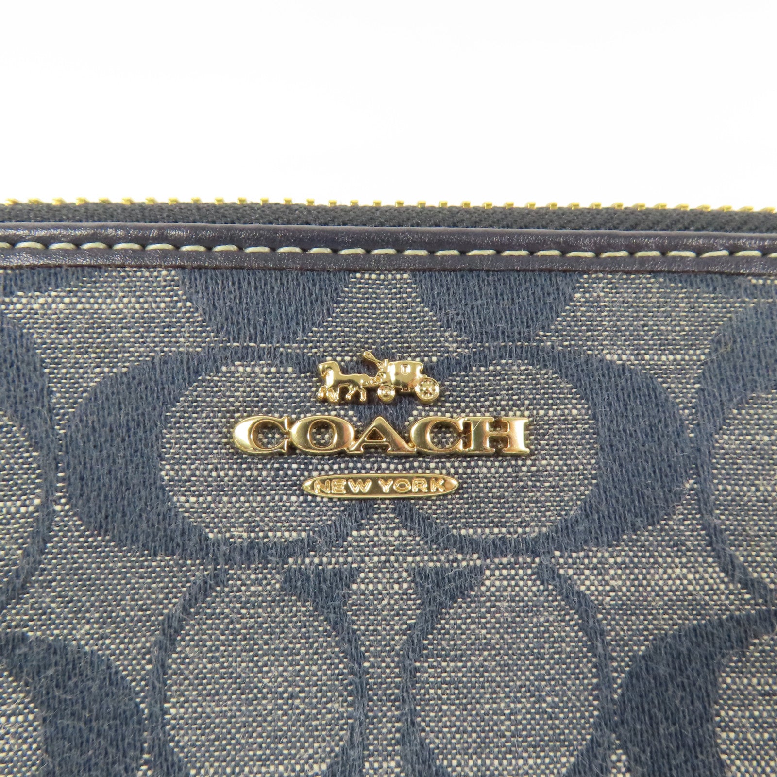 COACH Denim Long wallet 金扣長錢包