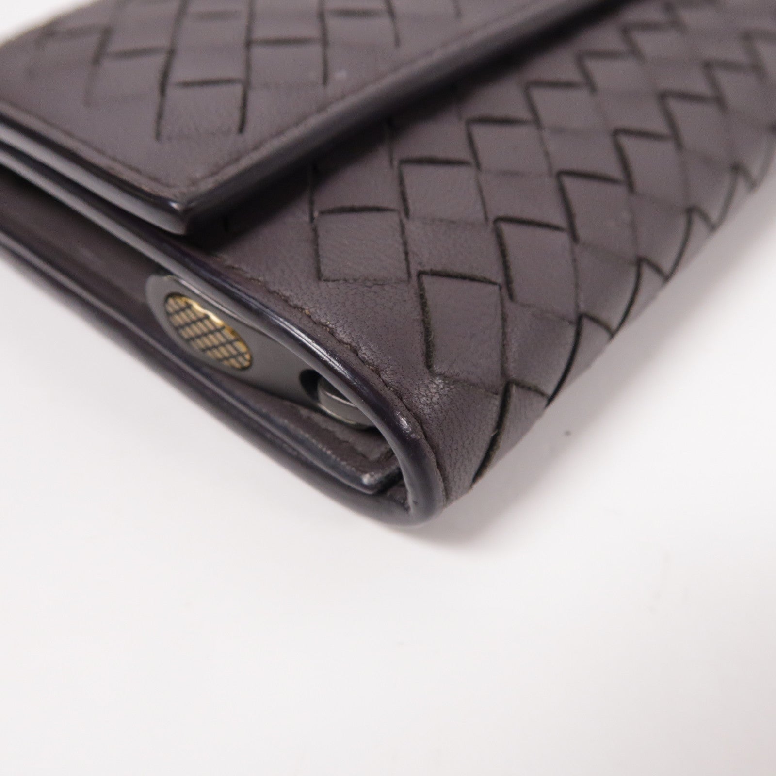 BOTTEGA VENETA 【激減優惠】織紋皮革Long Wallet長錢包啡色