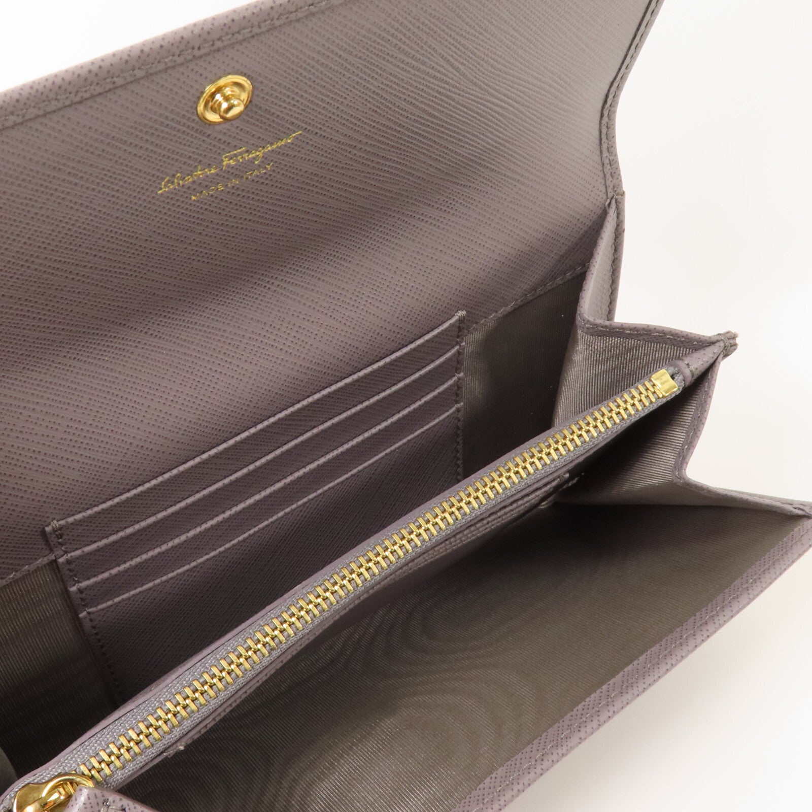 Salvatore Ferragamo 【激減優惠】牛皮皮革Long Wallet金扣長錢包