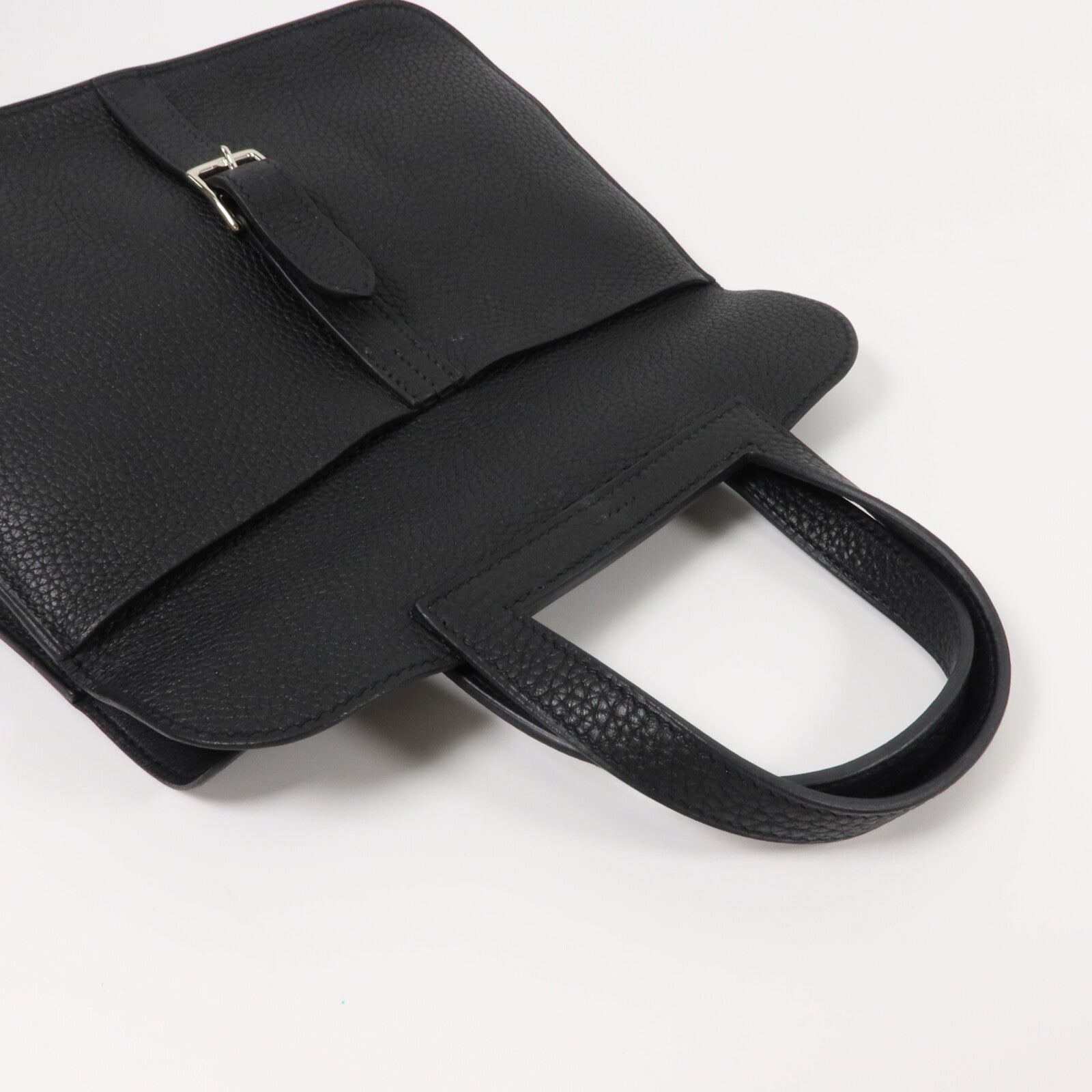 HERMES Clemence皮革Halzan 25手挽肩背兩用袋Noir