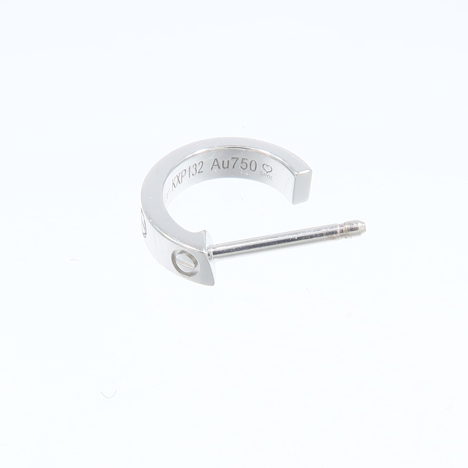 CARTIER 18K白金Love Half Hoop Earrings耳環