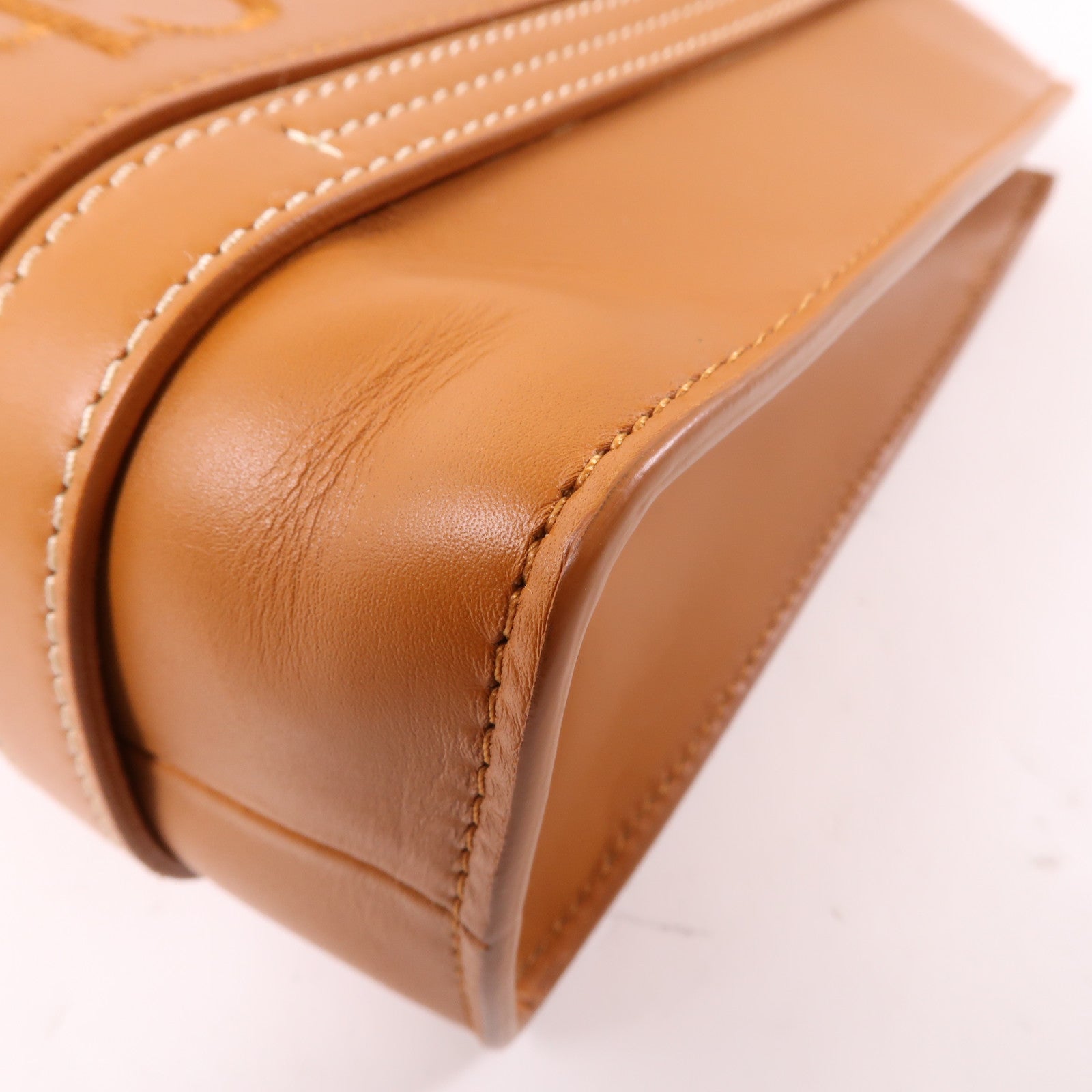 Chloe 牛皮皮革Small Woody 2 Way Shoulder手挽肩背兩用袋棕色